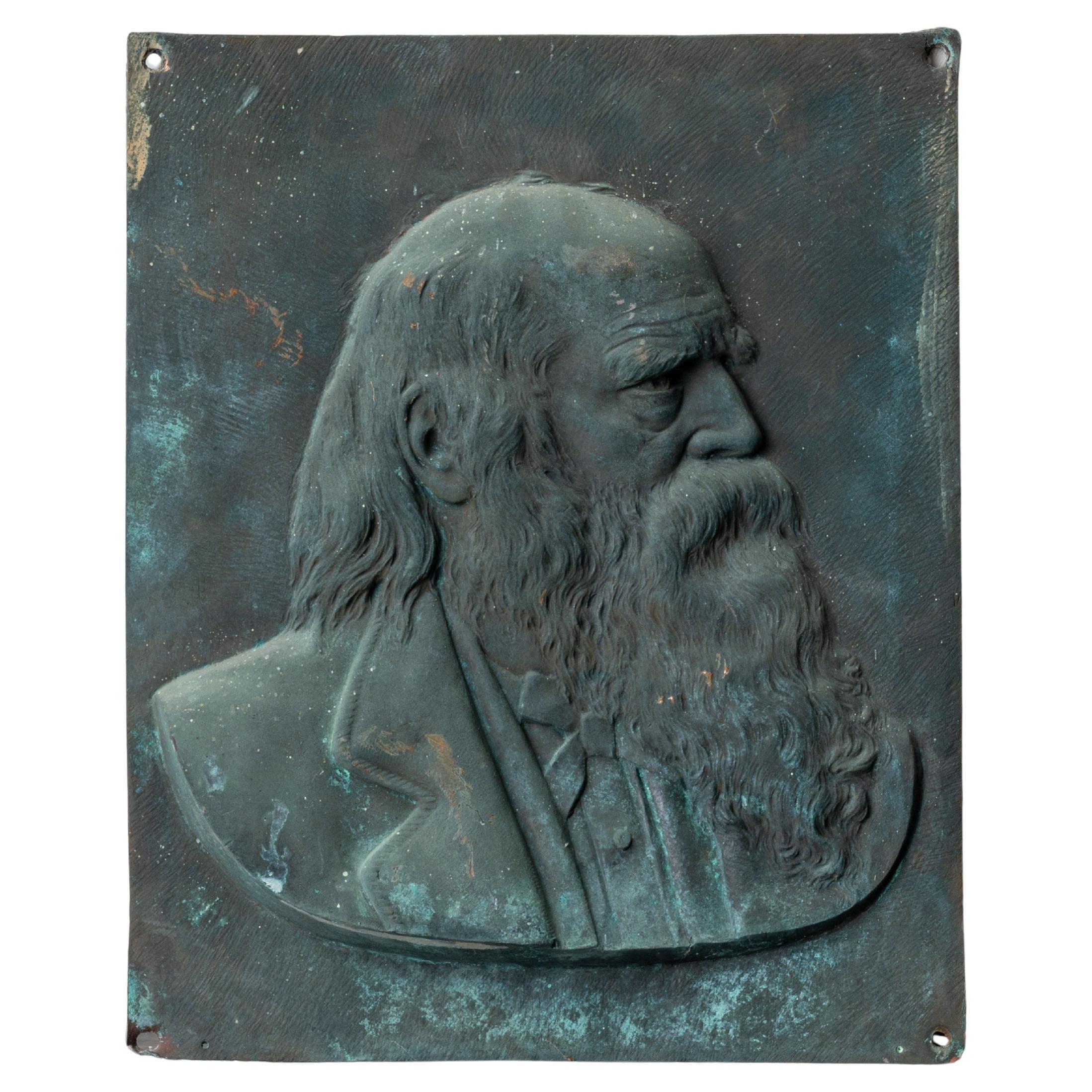 William Cullen Bryant Bronze Relief Portrait, c.1880