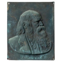 William Cullen Bryant Bronze-Reliefporträt aus Bronze, um 1880