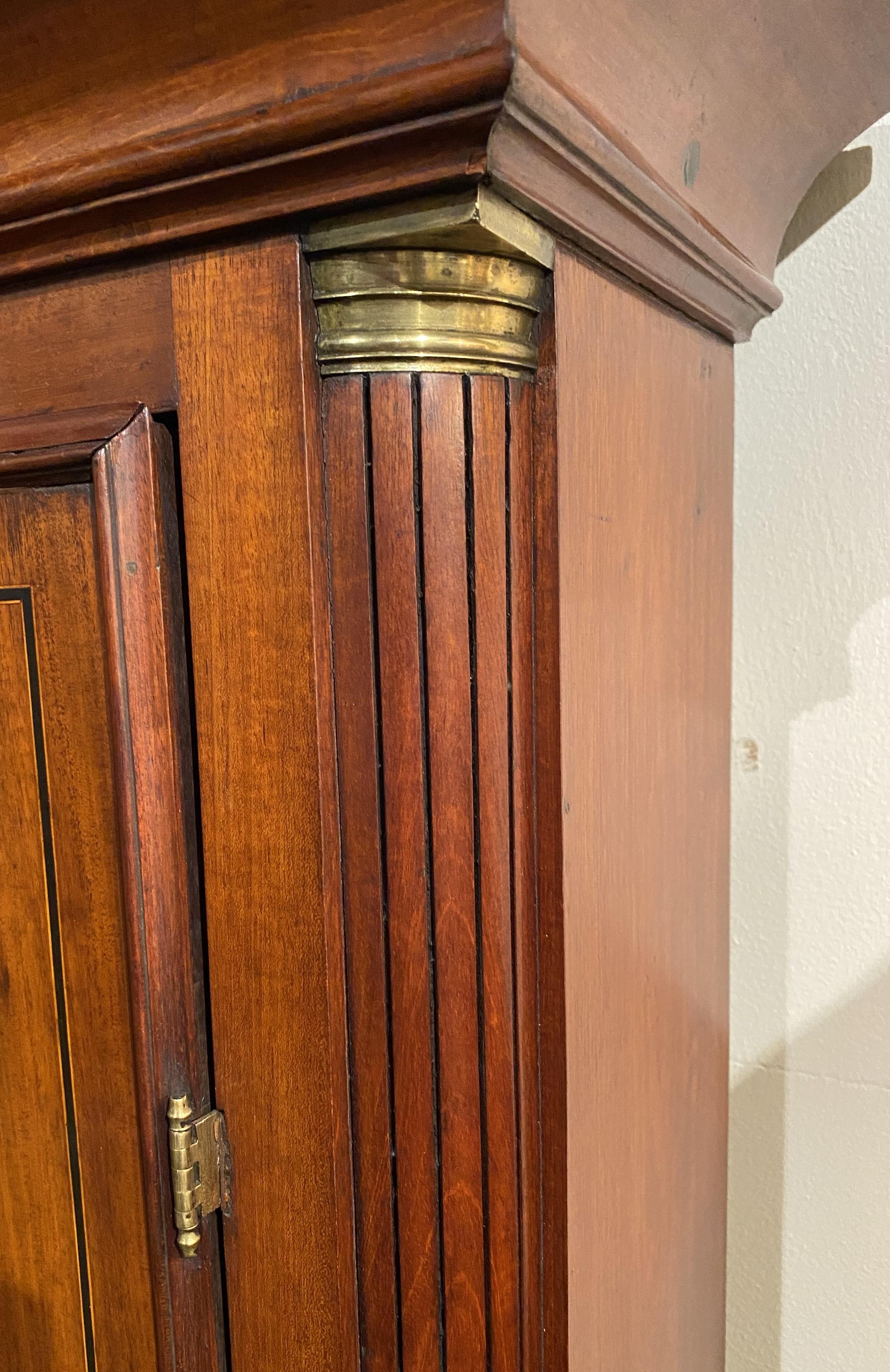 William Cummens Federal Mahogany Tall Clock with Moon Phase Dial circa 1820 For Sale 7