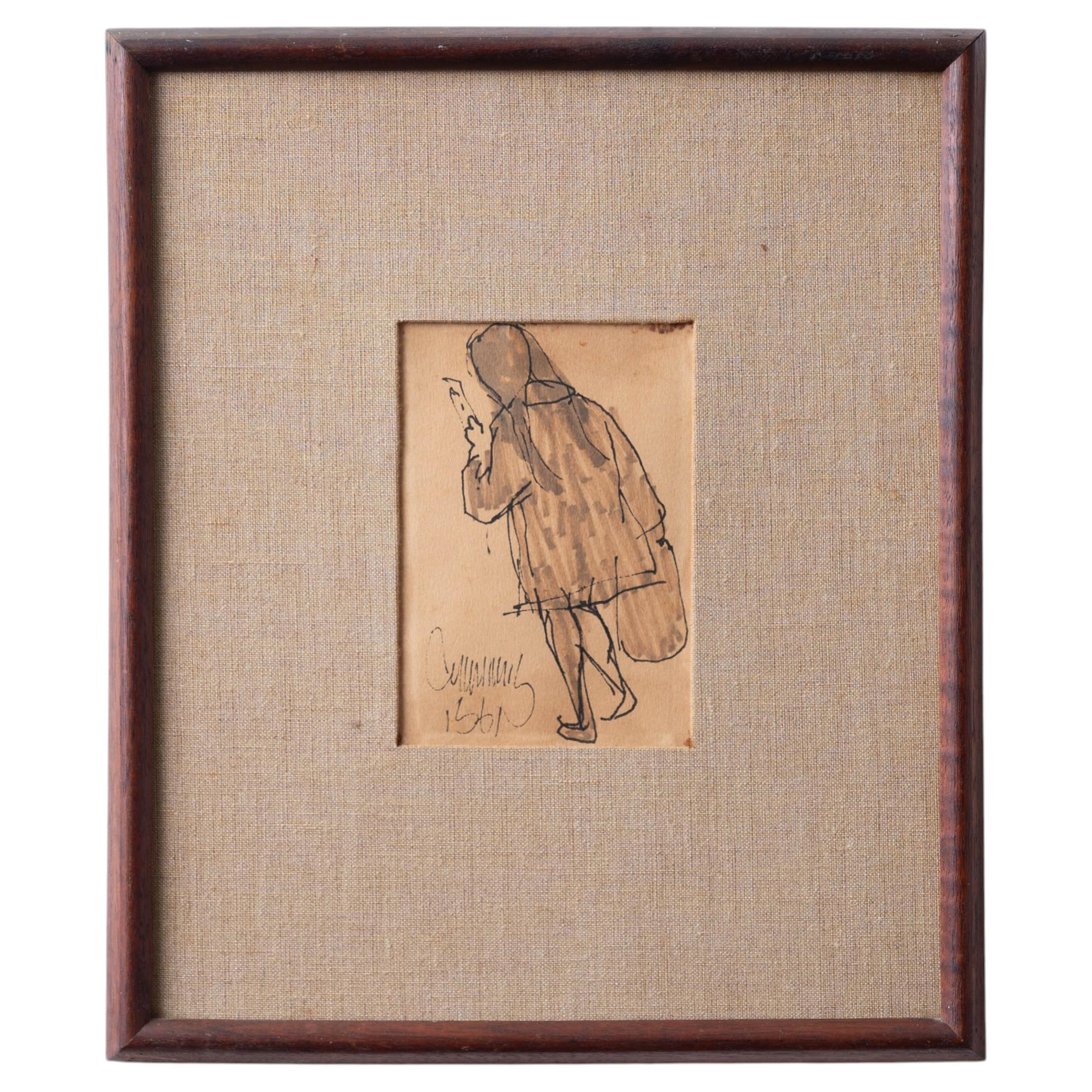 William Cumming Figure Sketch, 1961 For Sale
