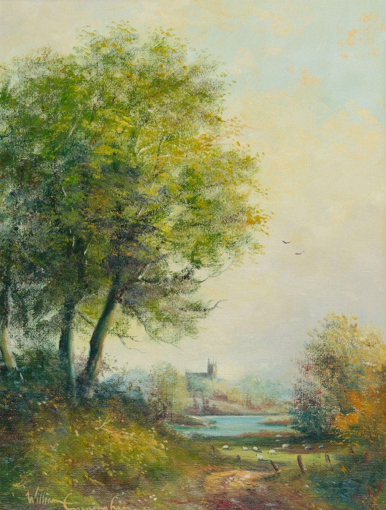 William Cunningham Oil Painting of Irish Countryside Scene with