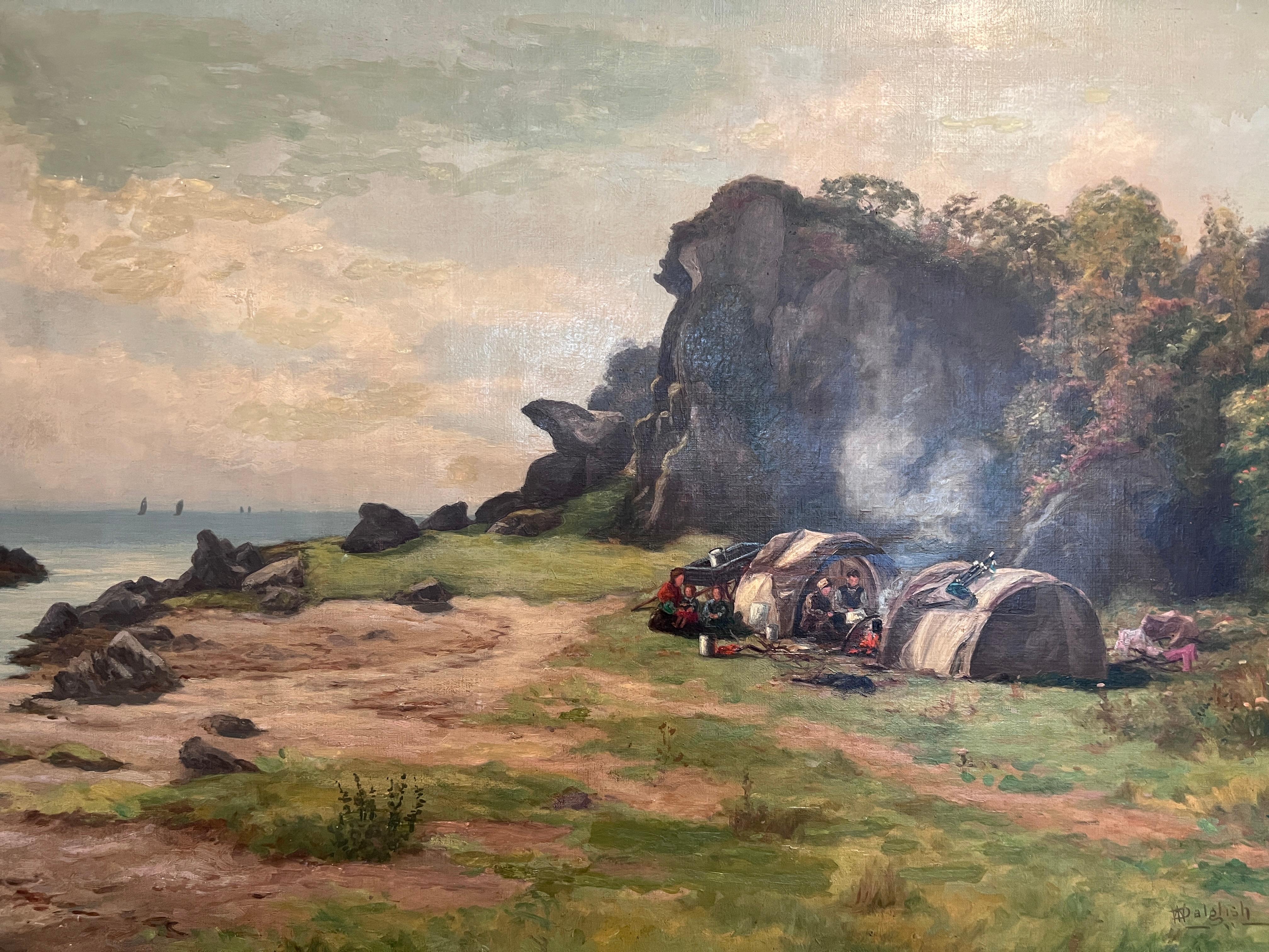 William Dalglish (United Kingdom 1860-1909) Antikes 19. Jahrhundert. O/C-Gemälde Landschaftsgemälde im Angebot 2