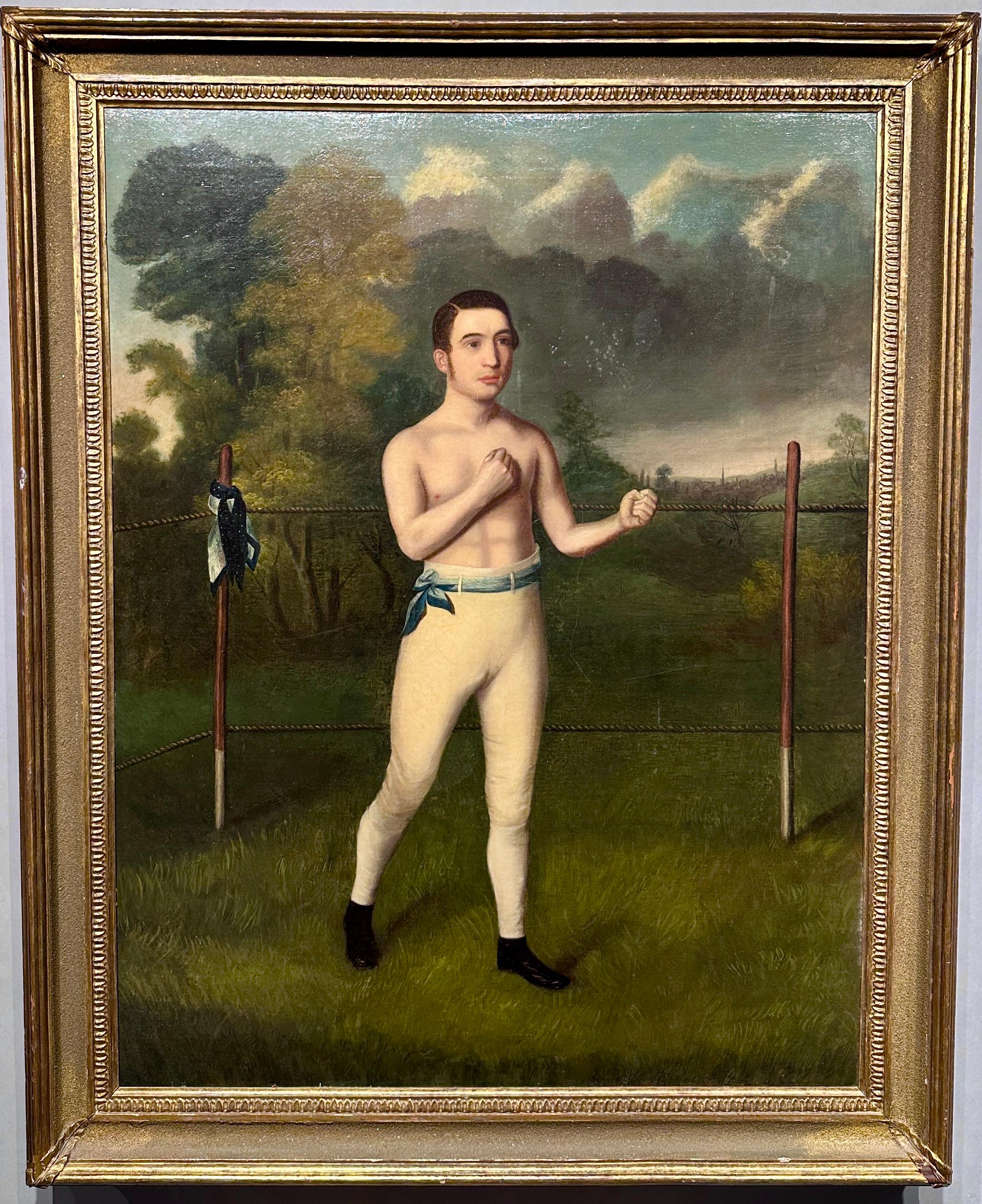 William Daniels Portrait Painting - 19th century English Portrait of a Boxer, Prizefighter possibly Tom Sayer