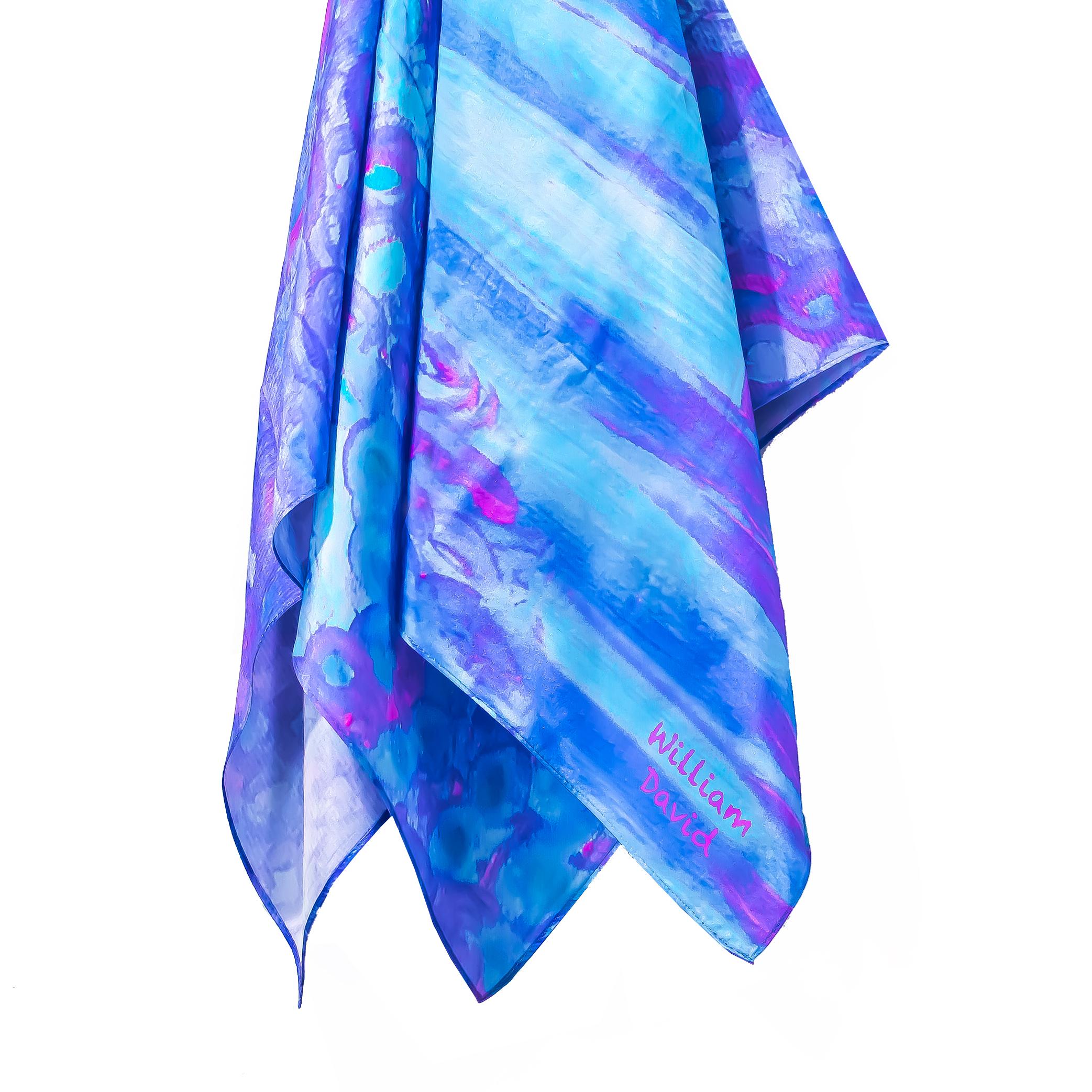 For the artistic, creative fashion lover, this oil painting-inspired silk scarf is the essential wardrobe staple. Diverse in color, and unique in pattern, this distinctive accessory is part of a collection of only 100 - each signed by William David