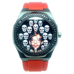 Montre en acier noir avec diamants de David David Serial Killer Jeffrey Dahmer
