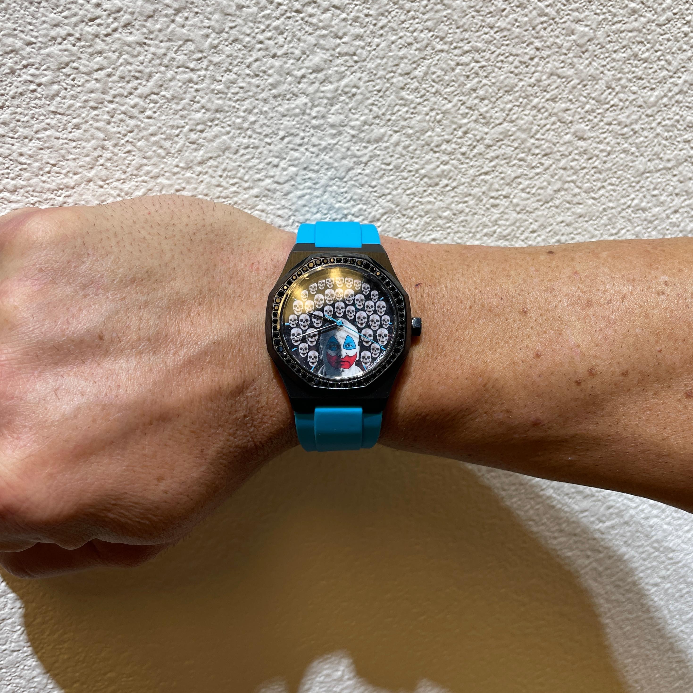 William David Serial Killer John Wayne Gacy Black Diamonds Black Steel Watch For Sale 2