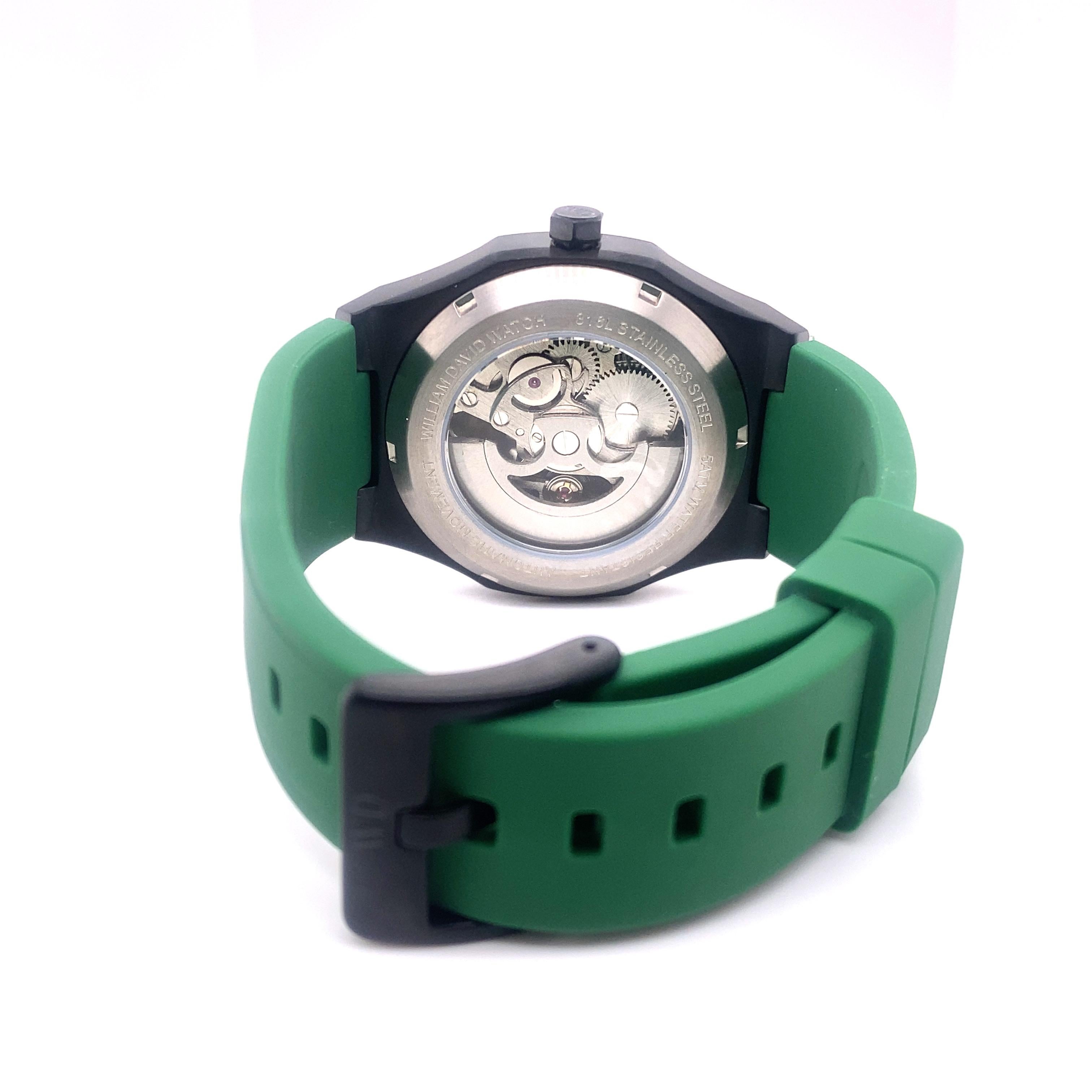 Round Cut William David Serial Killer John Wayne Gacy Black Diamonds Black Steel Watch For Sale