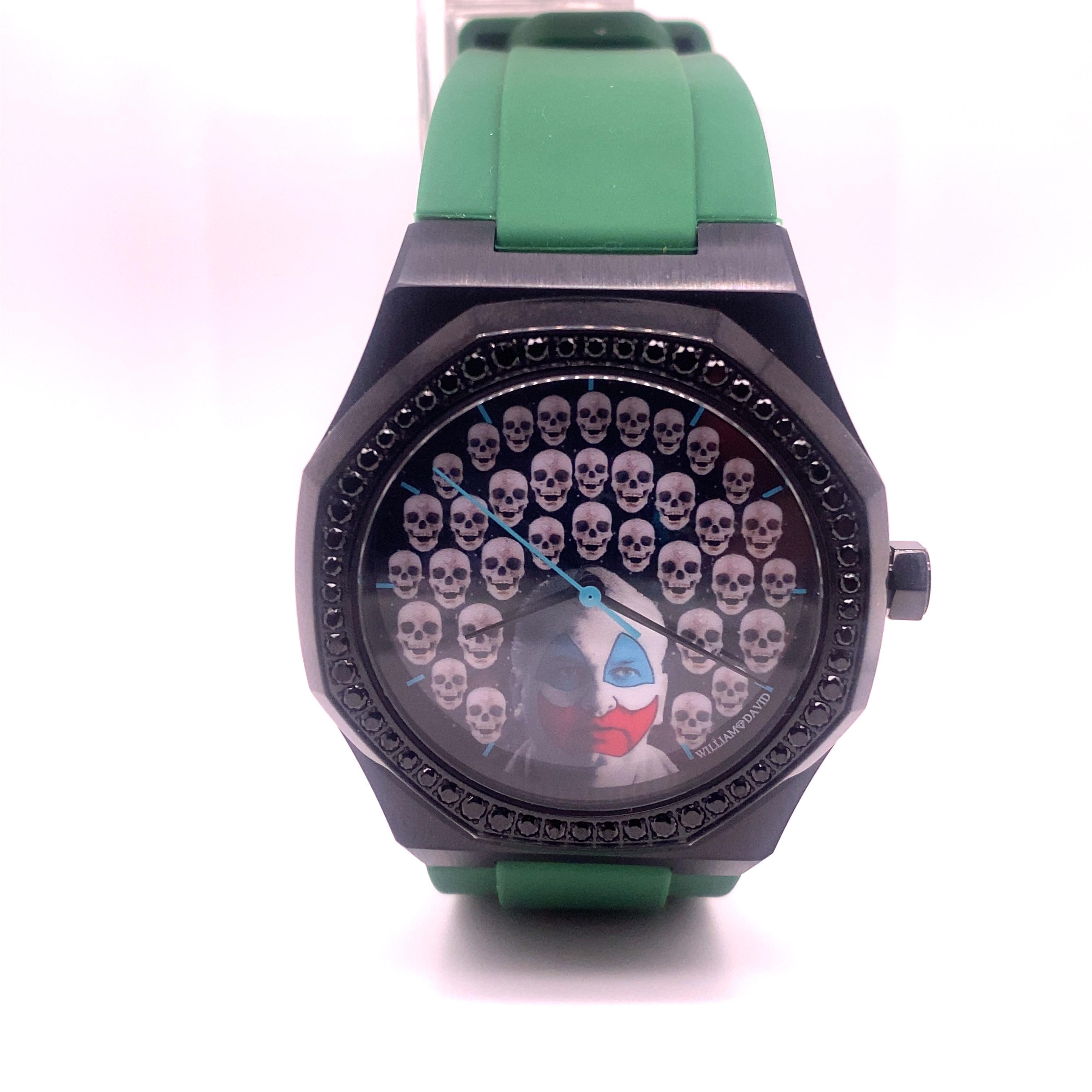 William David Serial Killer John Wayne Gacy Black Diamonds Black Steel Watch For Sale 2