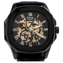 Reloj William David Aleación de color negro y acero inoxidable 42 mm
