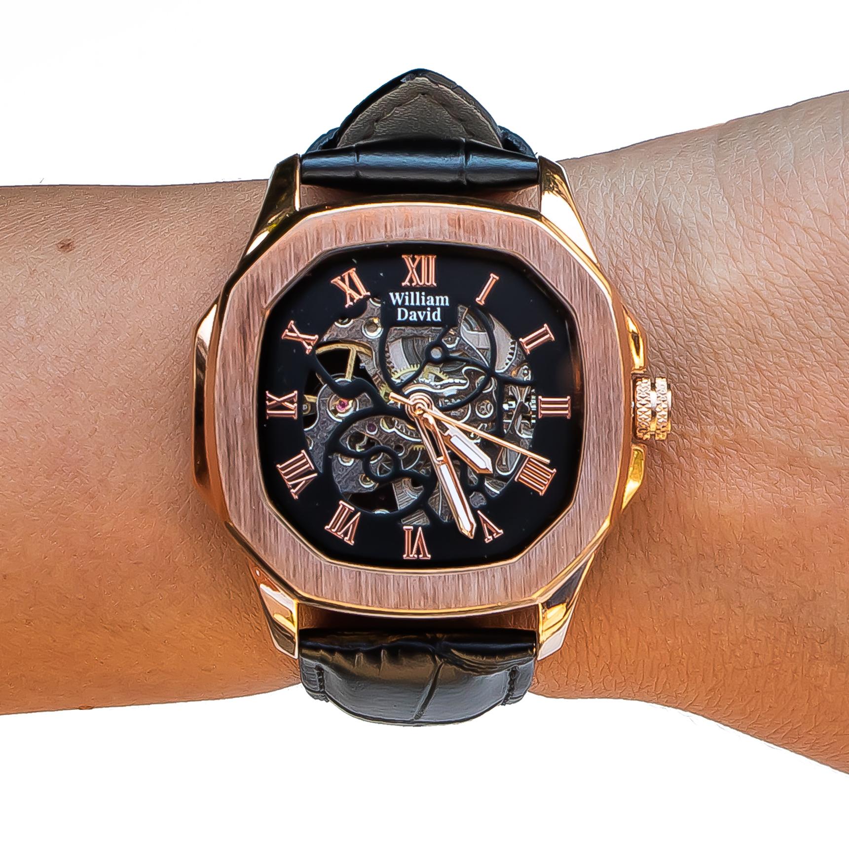 William David Watch Rose Gold Color Alloy & Stainless Steel 42mm In New Condition For Sale In Carlsbad, CA