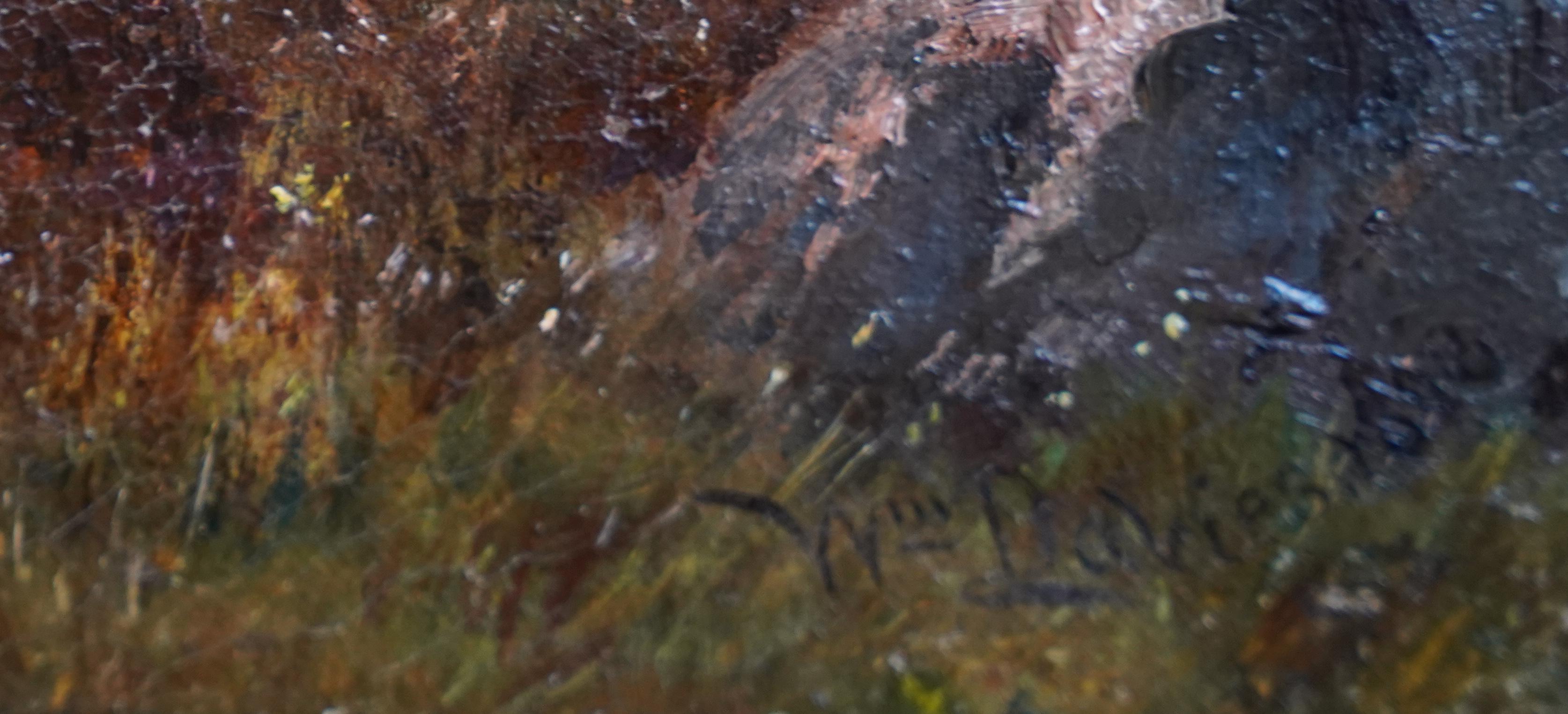 Paysage de Gate Crag Borrowdale - Peinture à l'huile britannique du 19e siècle du Lake District en vente 6