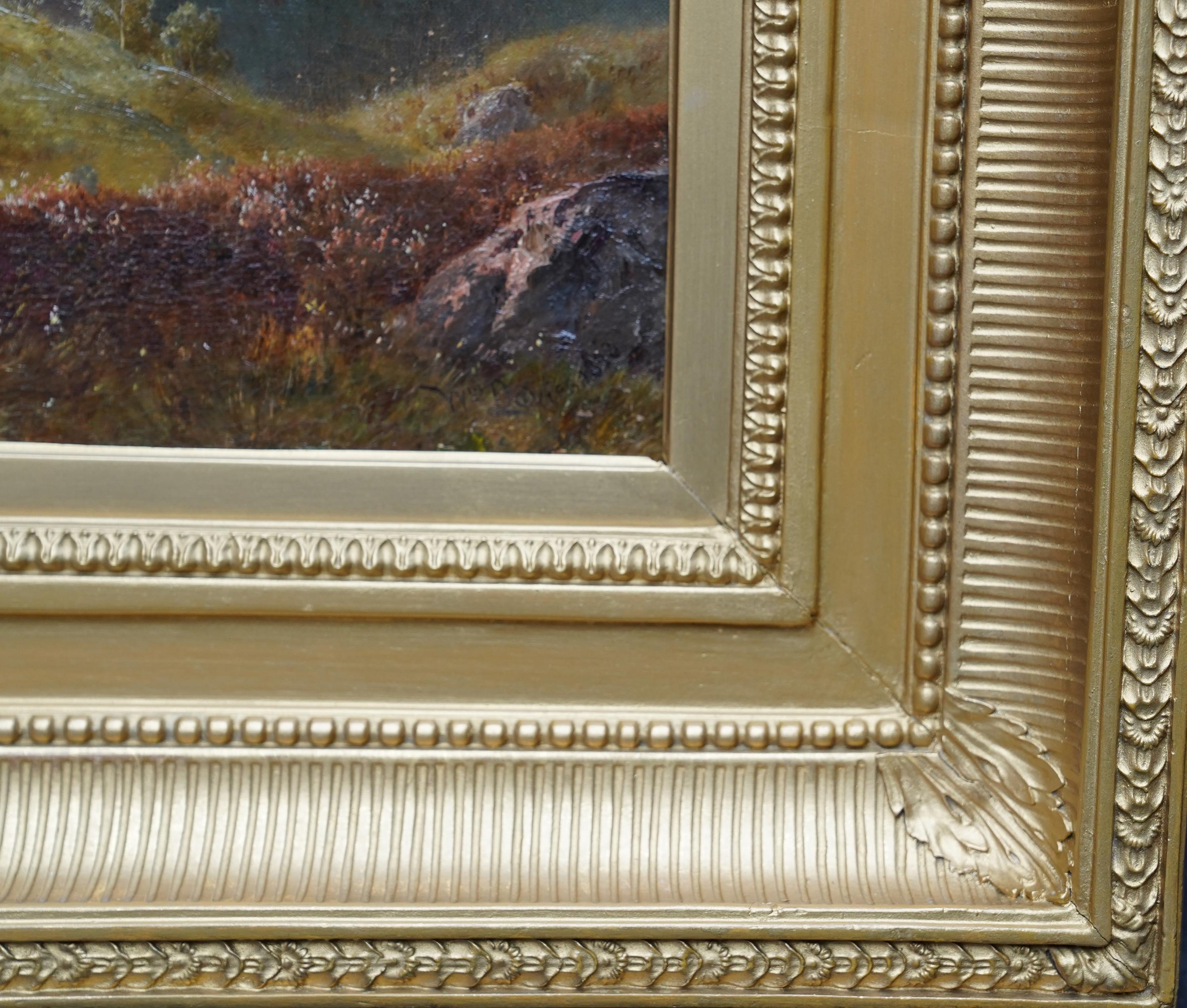 Paysage de Gate Crag Borrowdale - Peinture à l'huile britannique du 19e siècle du Lake District en vente 7