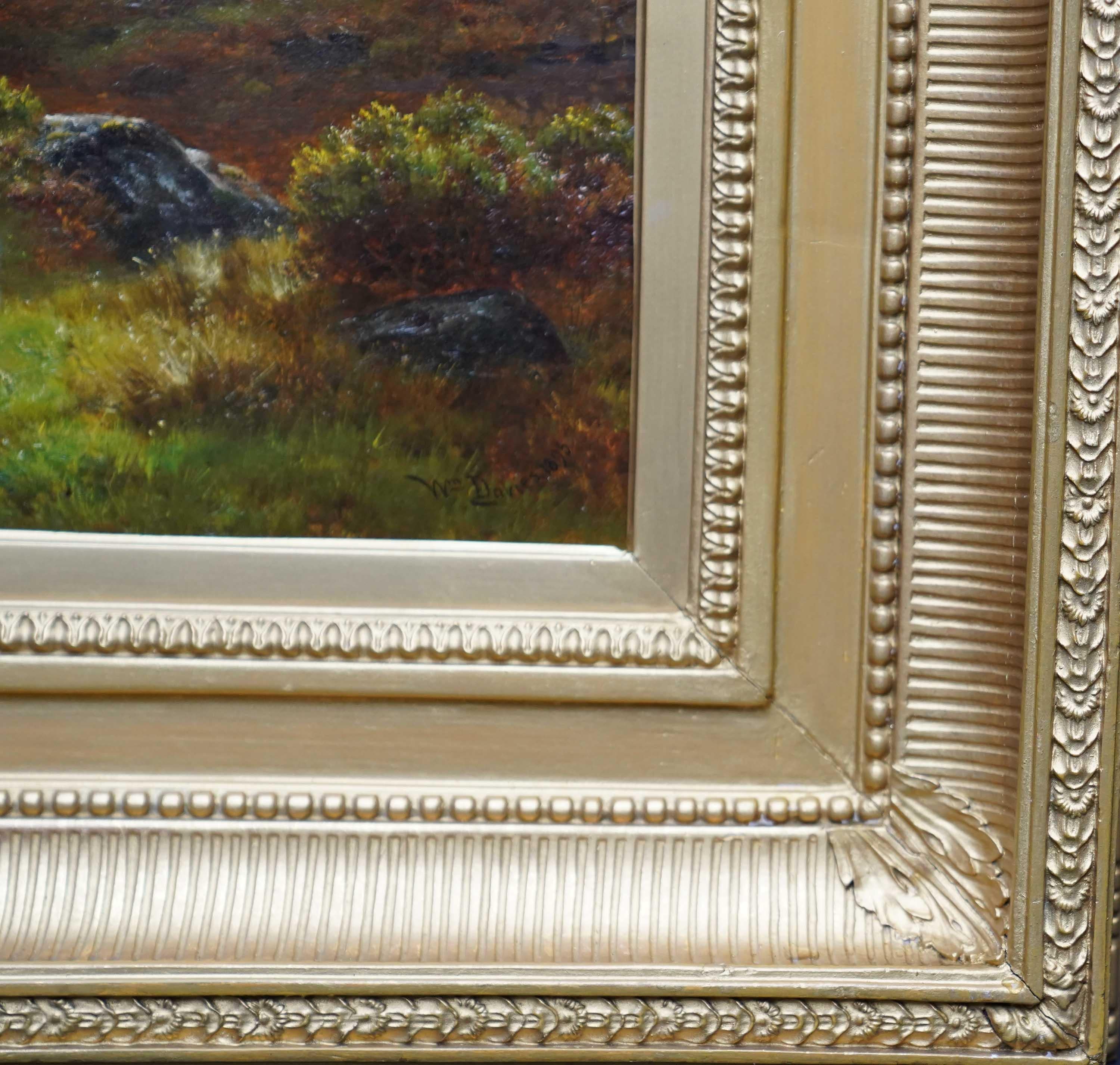 Ovejas en paisaje Loch Restil Glen Croe 1895 - Óleo victoriano británico en venta 7