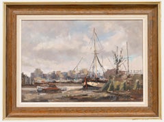 William Davies - Peinture à l'huile du XXe siècle, « Le Corbeau à Battersea »