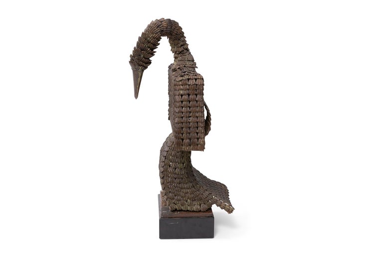 William De Lillo 1970s Patinated Metal Bird Sculpture For Sale at 1stDibs