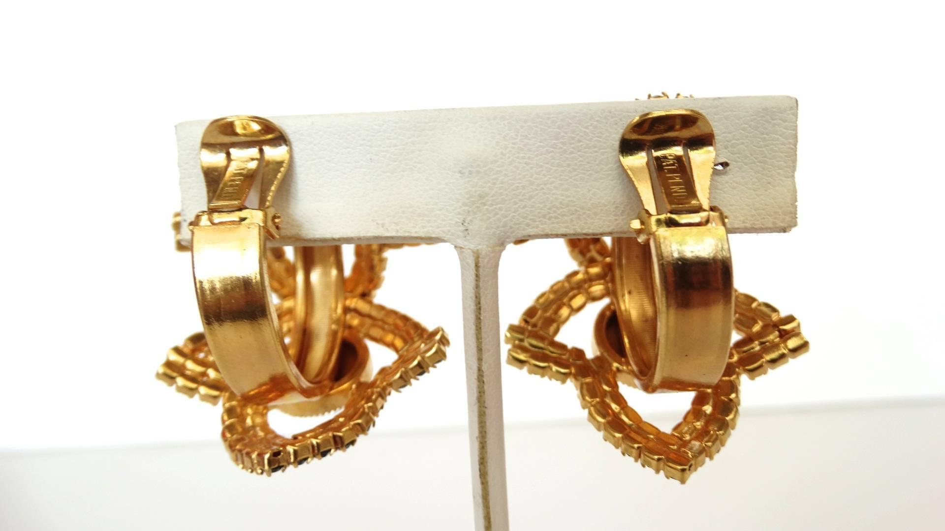 William De Lillo Orecchini a Clip con Strass Neri in vendita 5