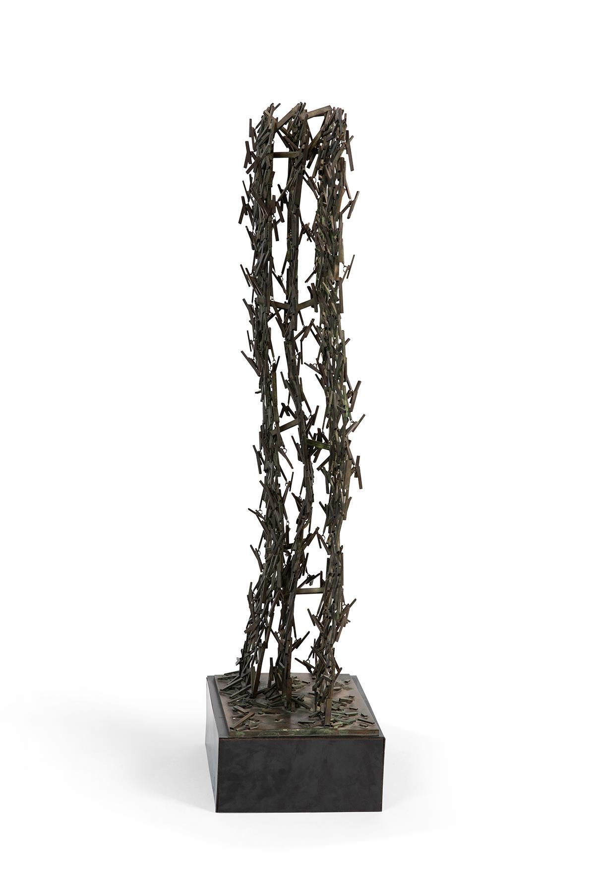 William De Lillo one off Brutalist bronze sculpture, circa early 1970s. The jeweler and artist, William De Lillo worked with Harry Winston, Cartier New York and most famously as Jean Schlumberger’s assistant at Tiffany & Co. Mr. de Lillo teamed with