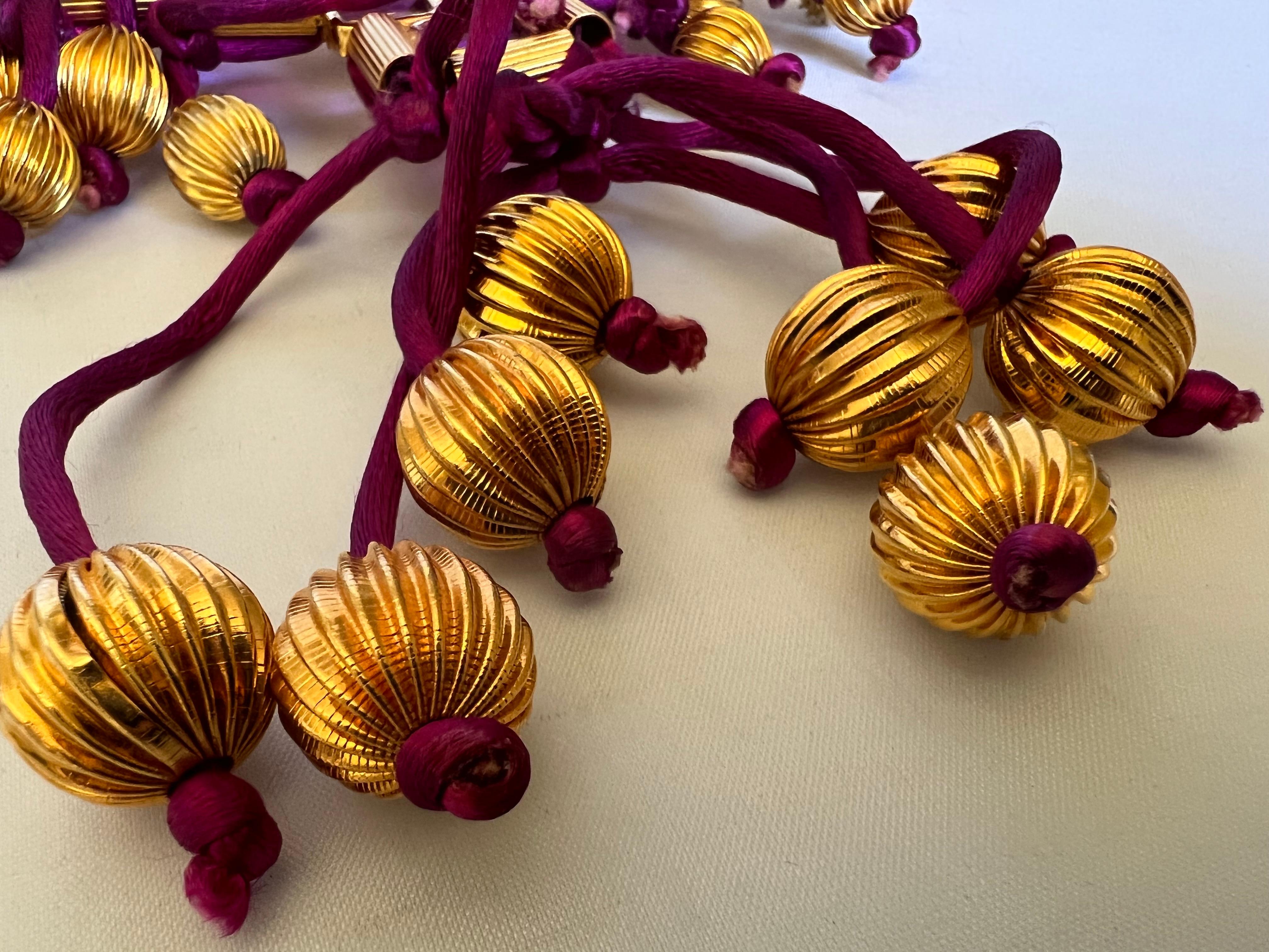 Artisan William de Lillo for Mdm. Gres Purple Fringe Necklace 