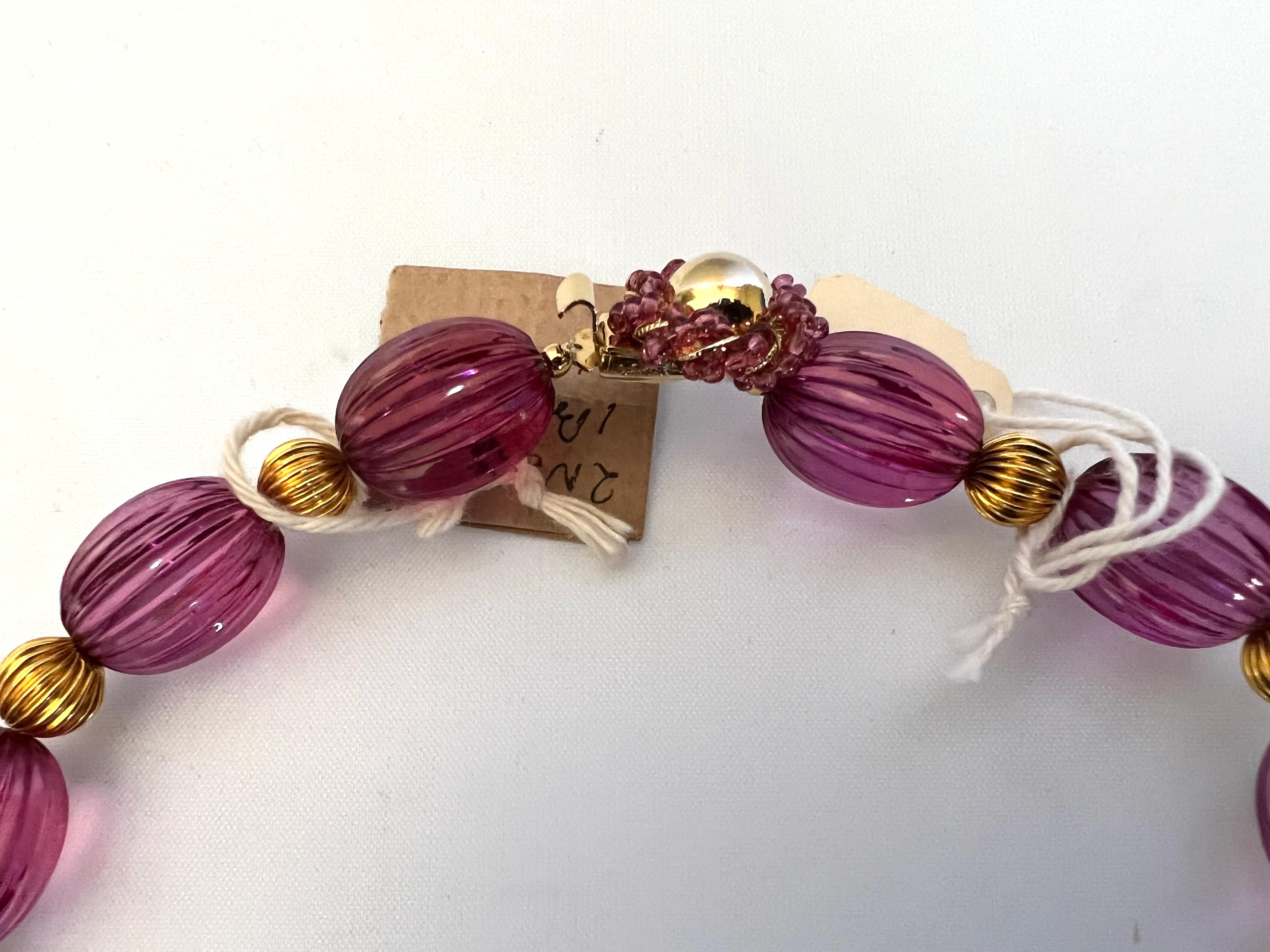 Women's William de Lillo for Mdm. Gres Purple Fringe Necklace 