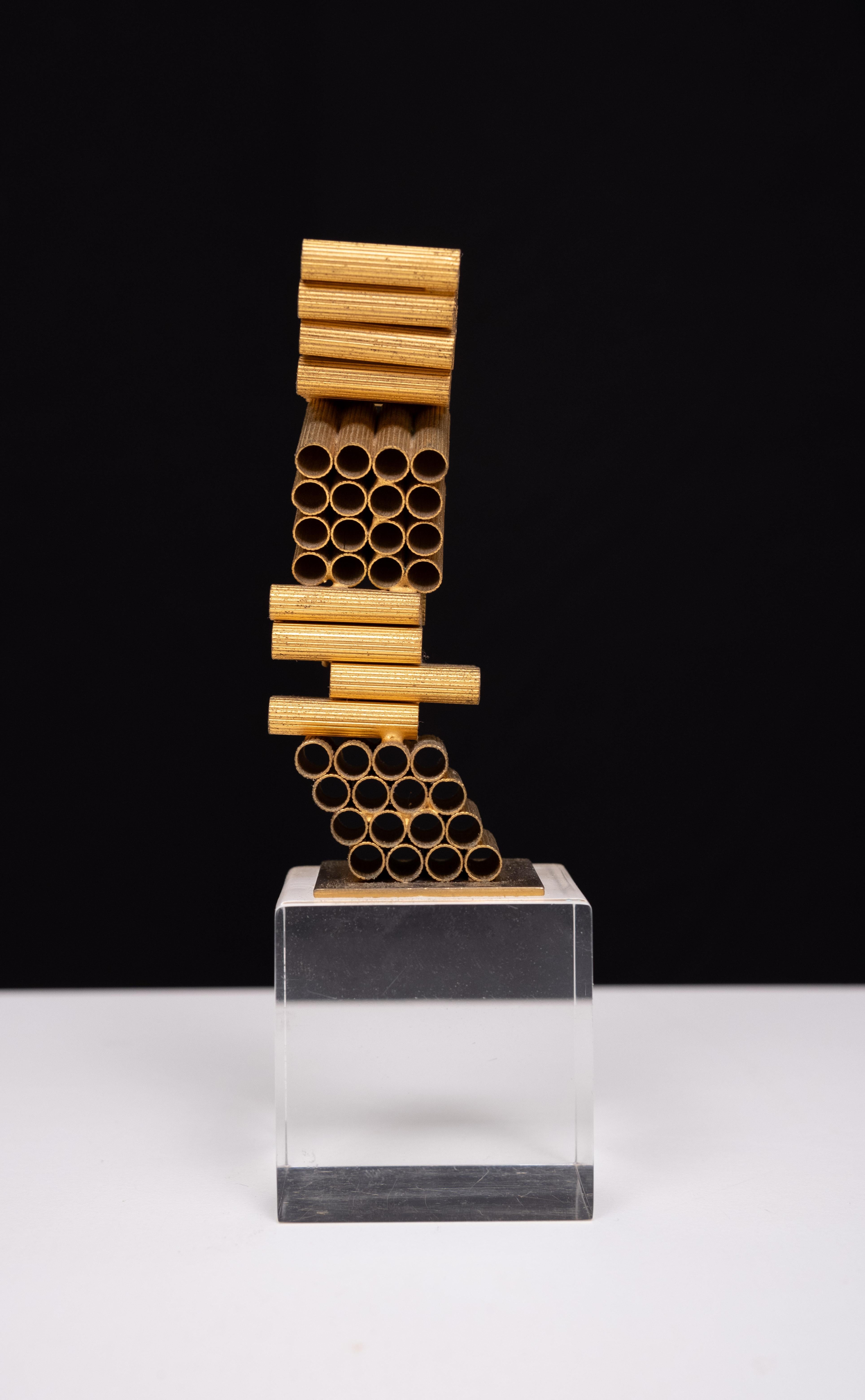William de Lillo  Gilded Metal Sculpture 1970s France For Sale 1