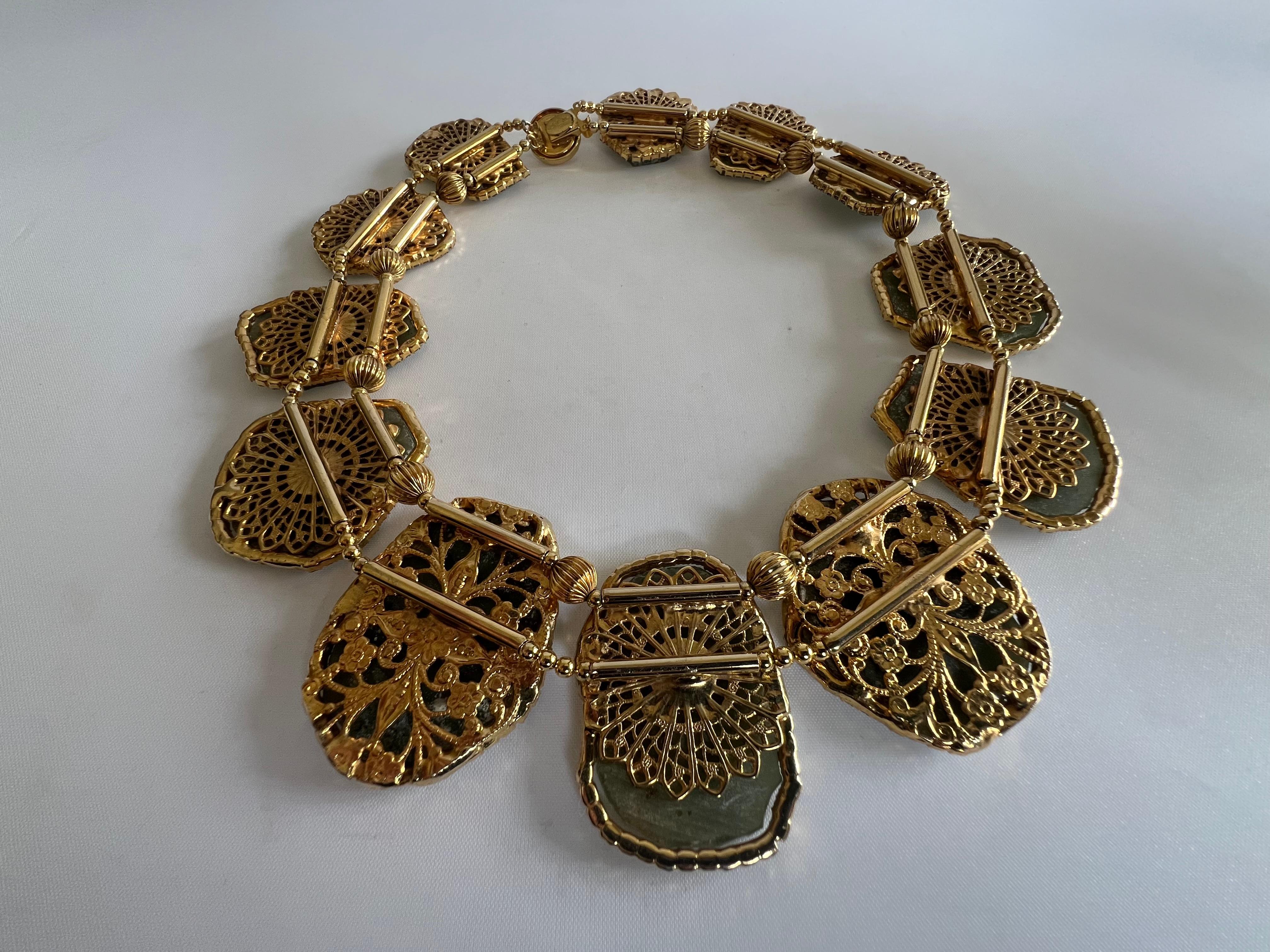 William de Lillo Jeweled Diamante Necklace  2
