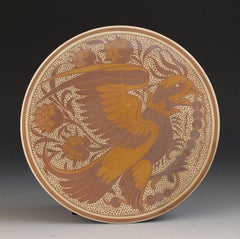 William de morgan - PLAQUE AIGLE DECORATEE 23CM C.I.C.