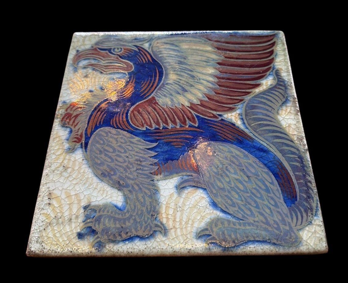 5518
William De Morgan Triple Lustre Tile decorated with a “Griffin” design
15.4cm x 15.5cm
1898
Provenance:
Purchased by the Earl of Balfor (UK Prime Minister 1902 - 1905) directly from William De Morgan, thence by descent
Light Pitting to glaze