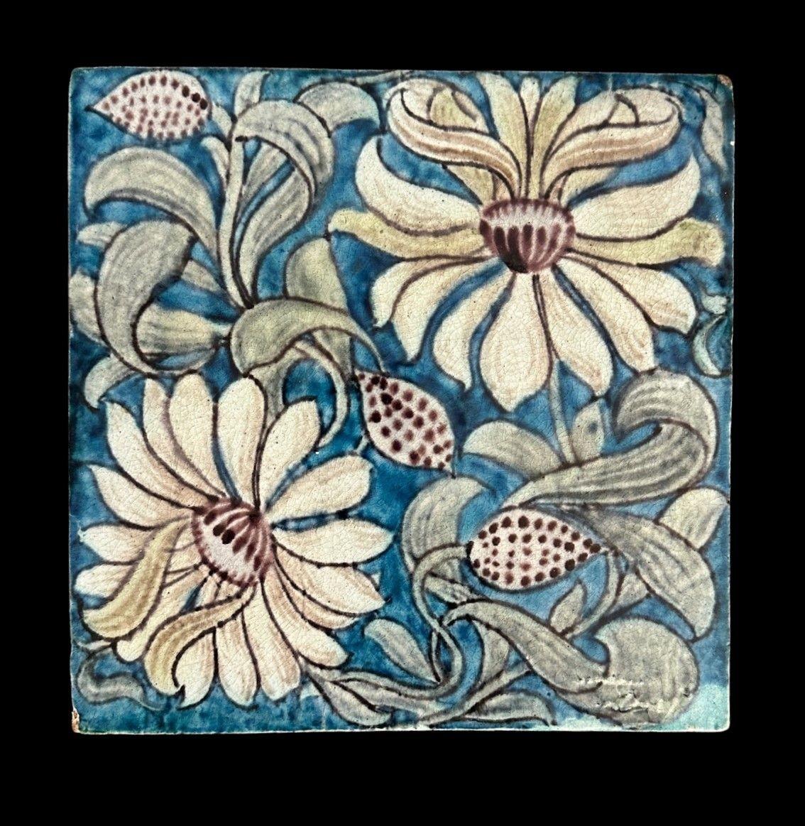 19th Century William De Morgan Tile For Sale