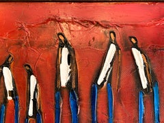 William DeBilzan "Red Sea of Men" (2007), original mixed media on canvas