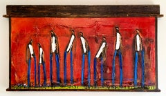 William DeBilzan "Red Sea of Men" (2007), original mixed media on canvas