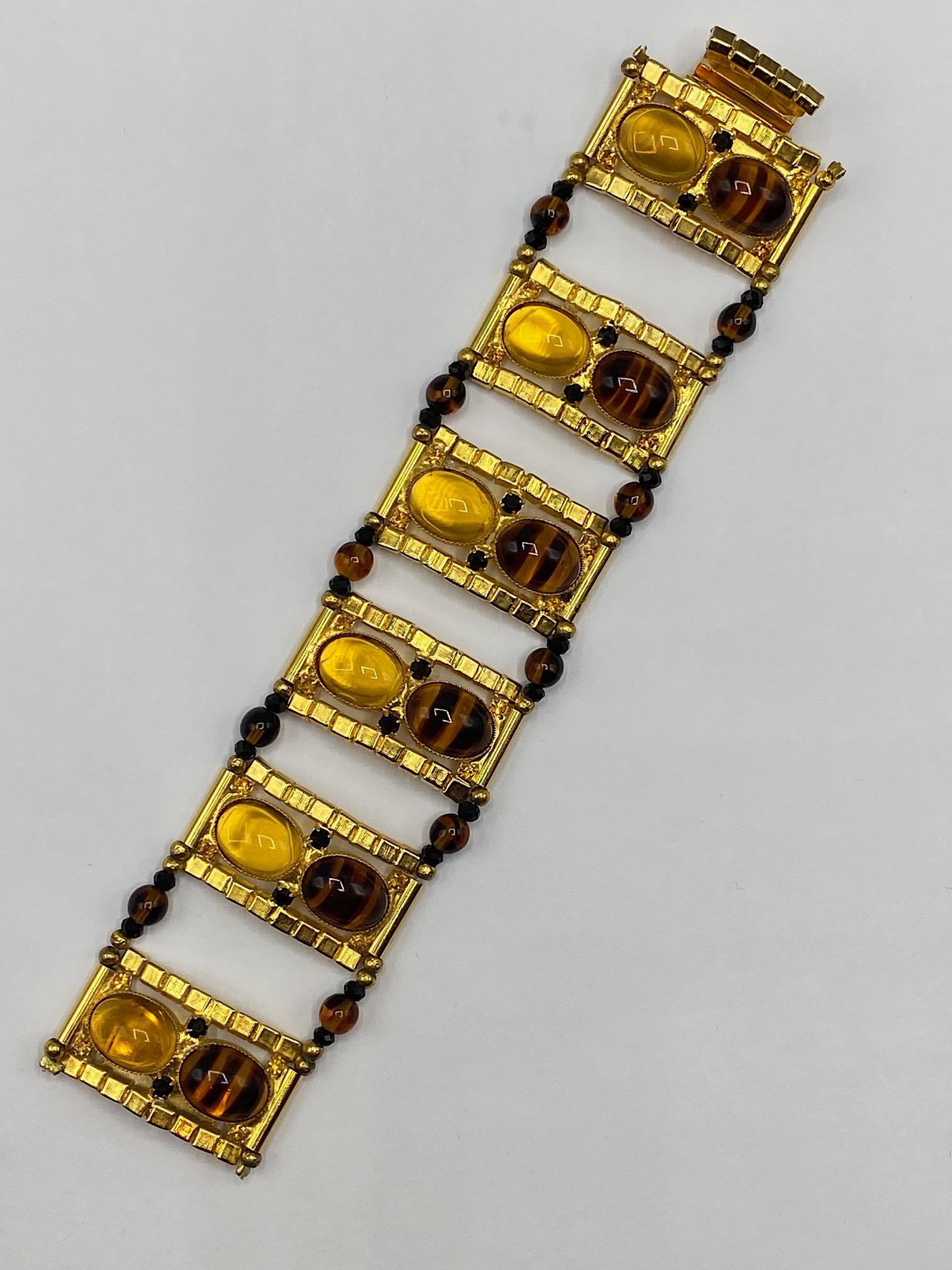 William DeLillo 1970s Egyptian Revival Bracelet In Excellent Condition In New York, NY