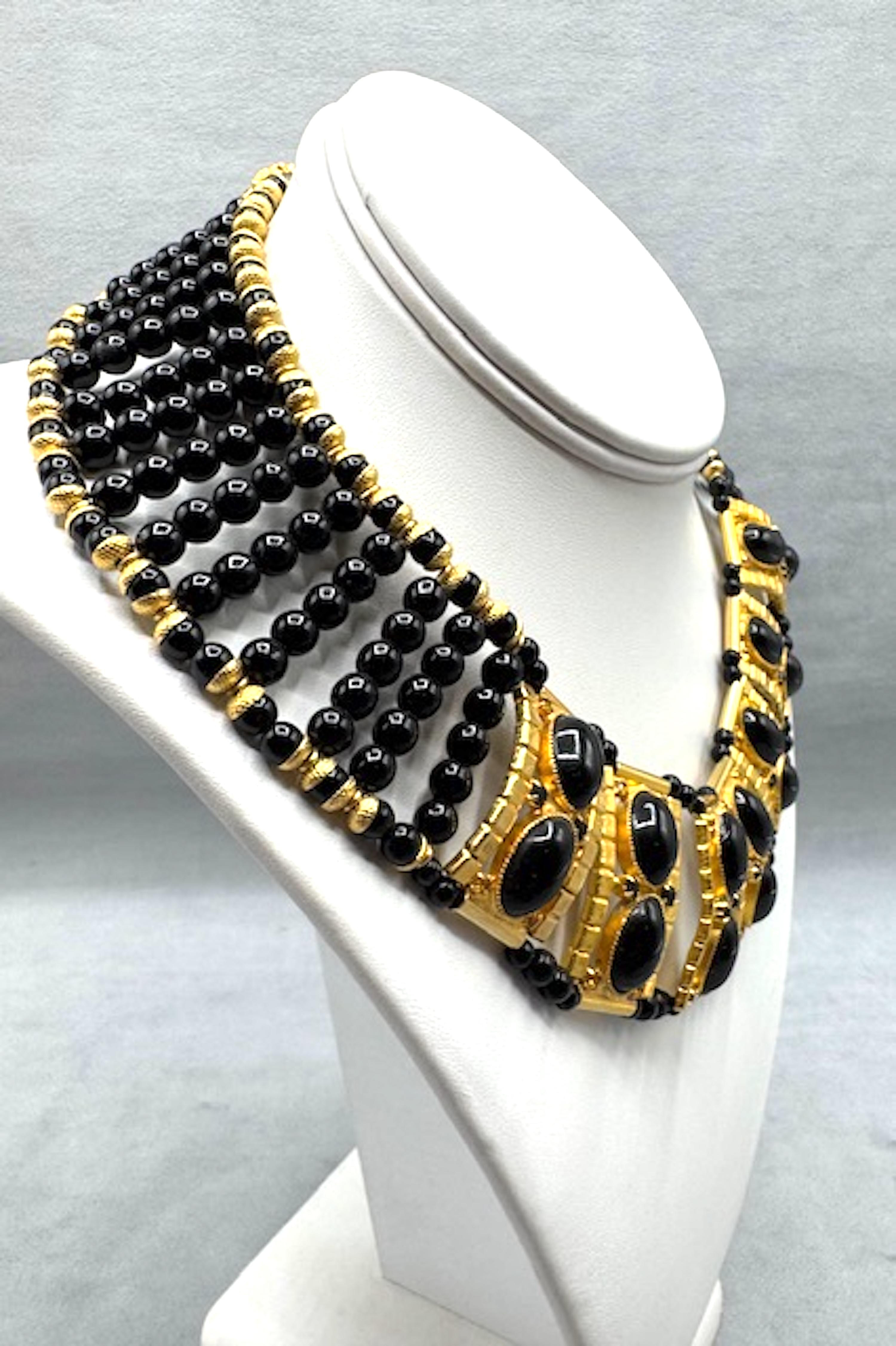 William Delillo 1970er Jahre ägyptische Wiedergeburt Kragen / Halsband Halskette im Angebot 5