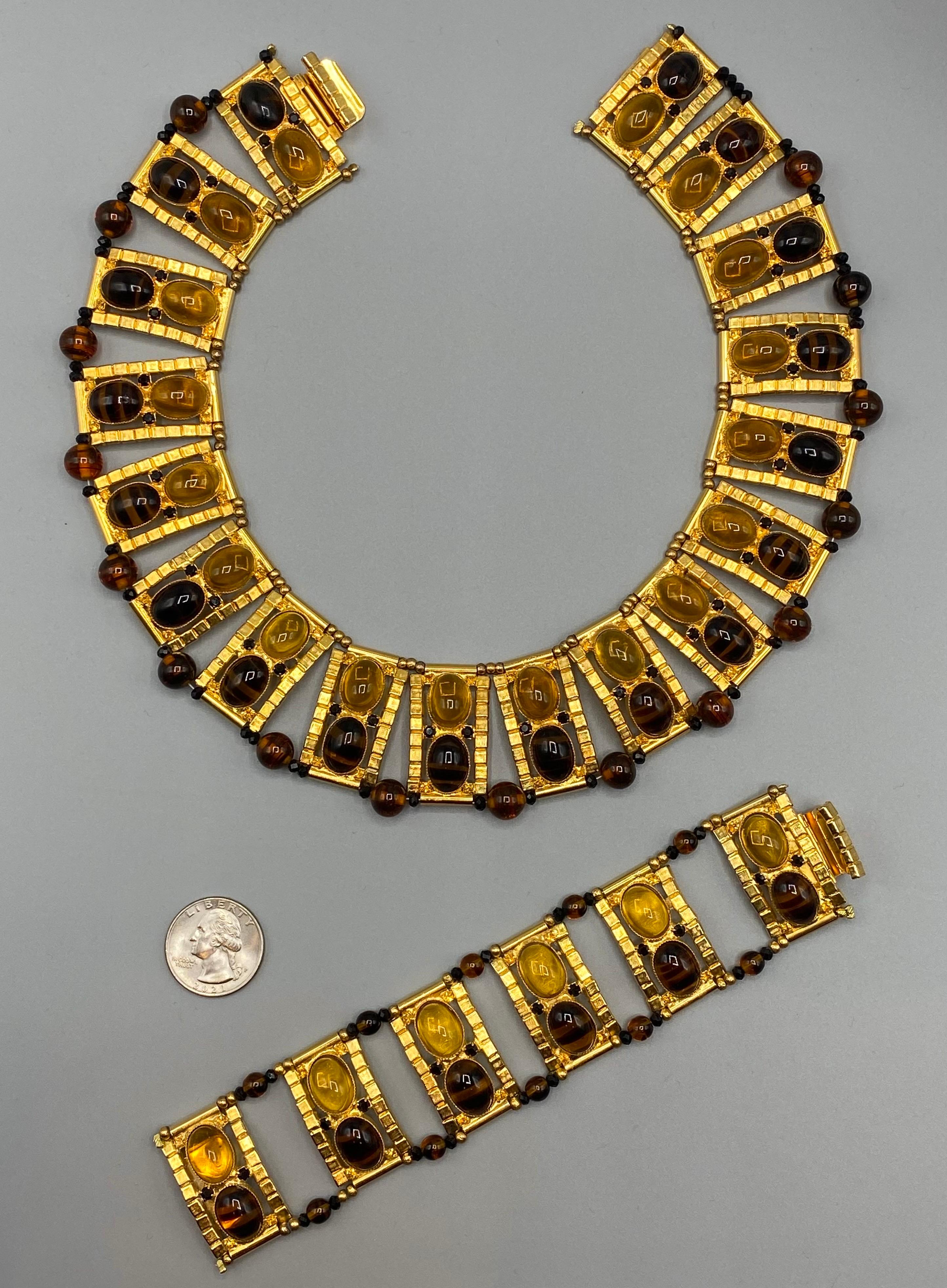 William DeLillo 1970s Egyptian Revival Collar / Choker Necklace 15