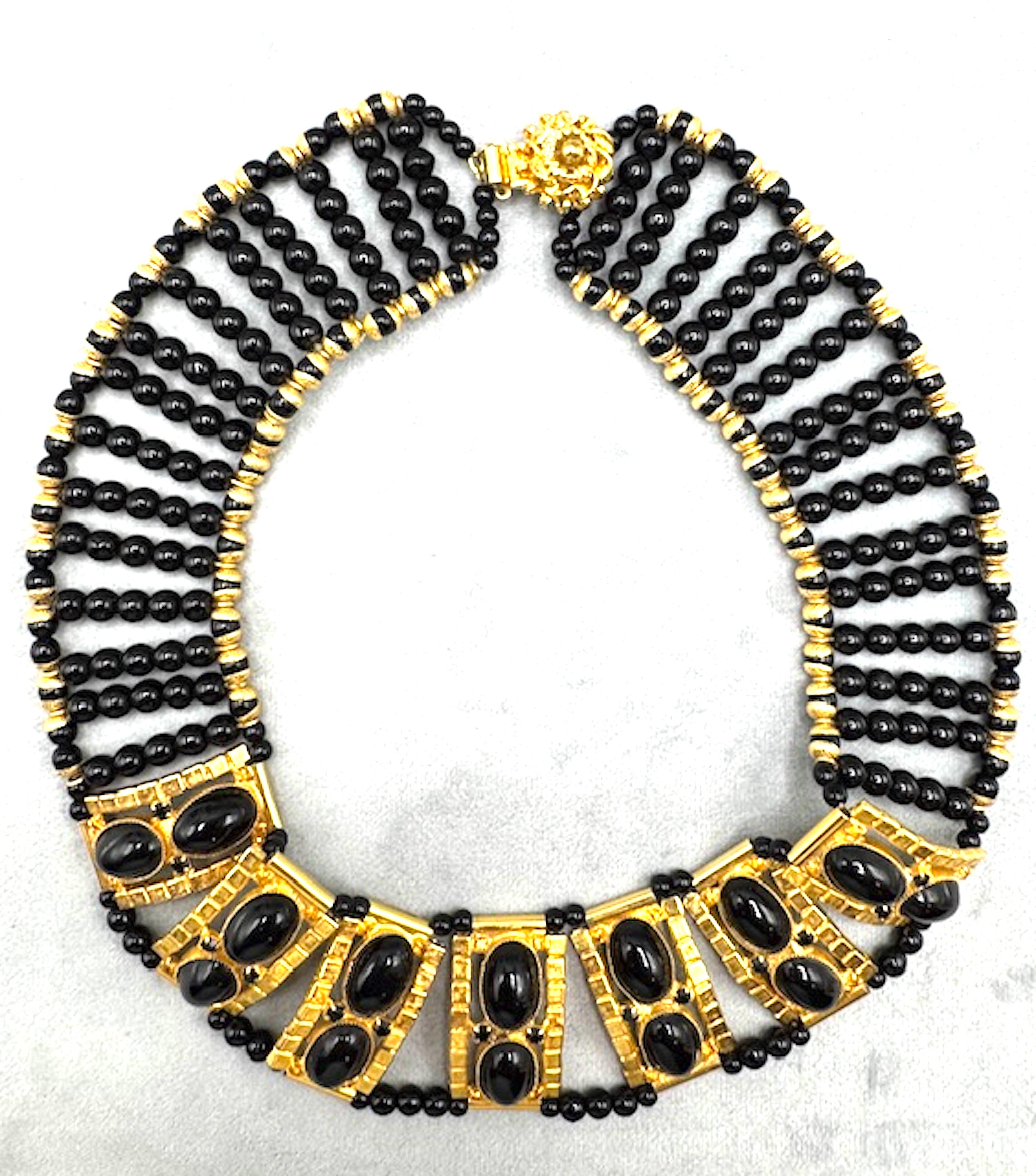 William Delillo 1970er Jahre ägyptische Wiedergeburt Kragen / Halsband Halskette (Neuägyptisch) im Angebot