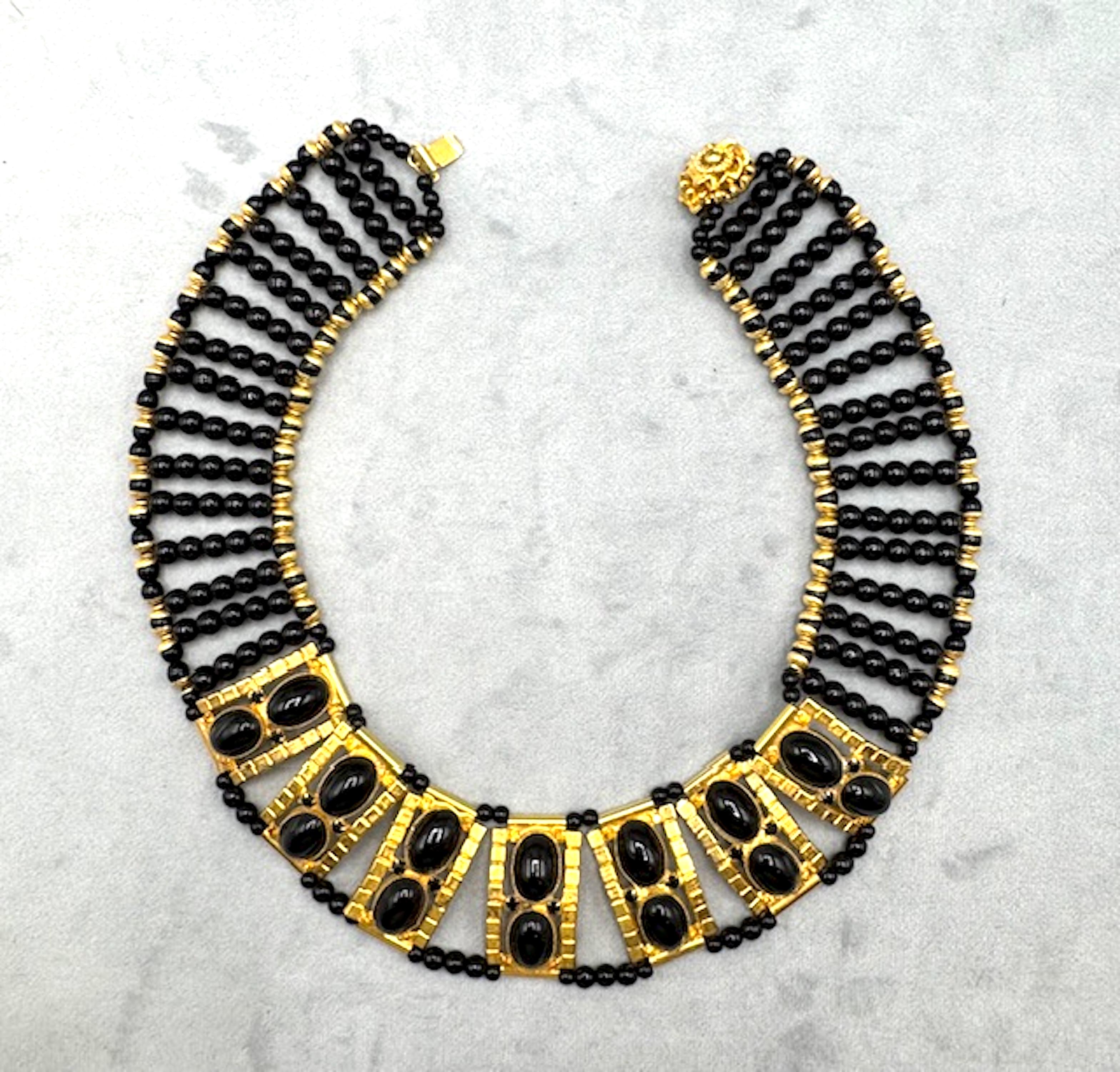 William Delillo 1970er Jahre ägyptische Wiedergeburt Kragen / Halsband Halskette Damen im Angebot