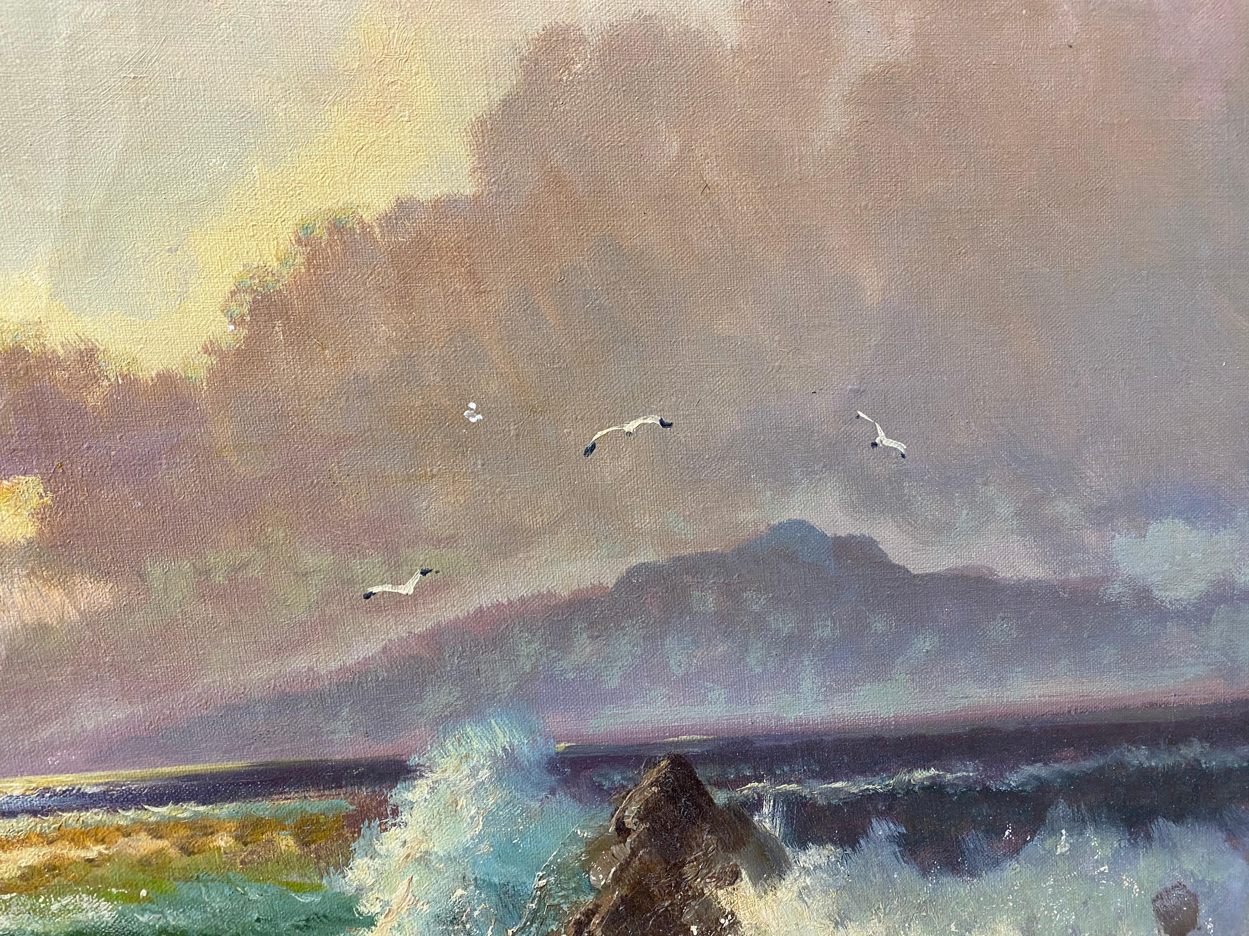 William DeShazo Coastal Landscape Oil Painting C.1970 4