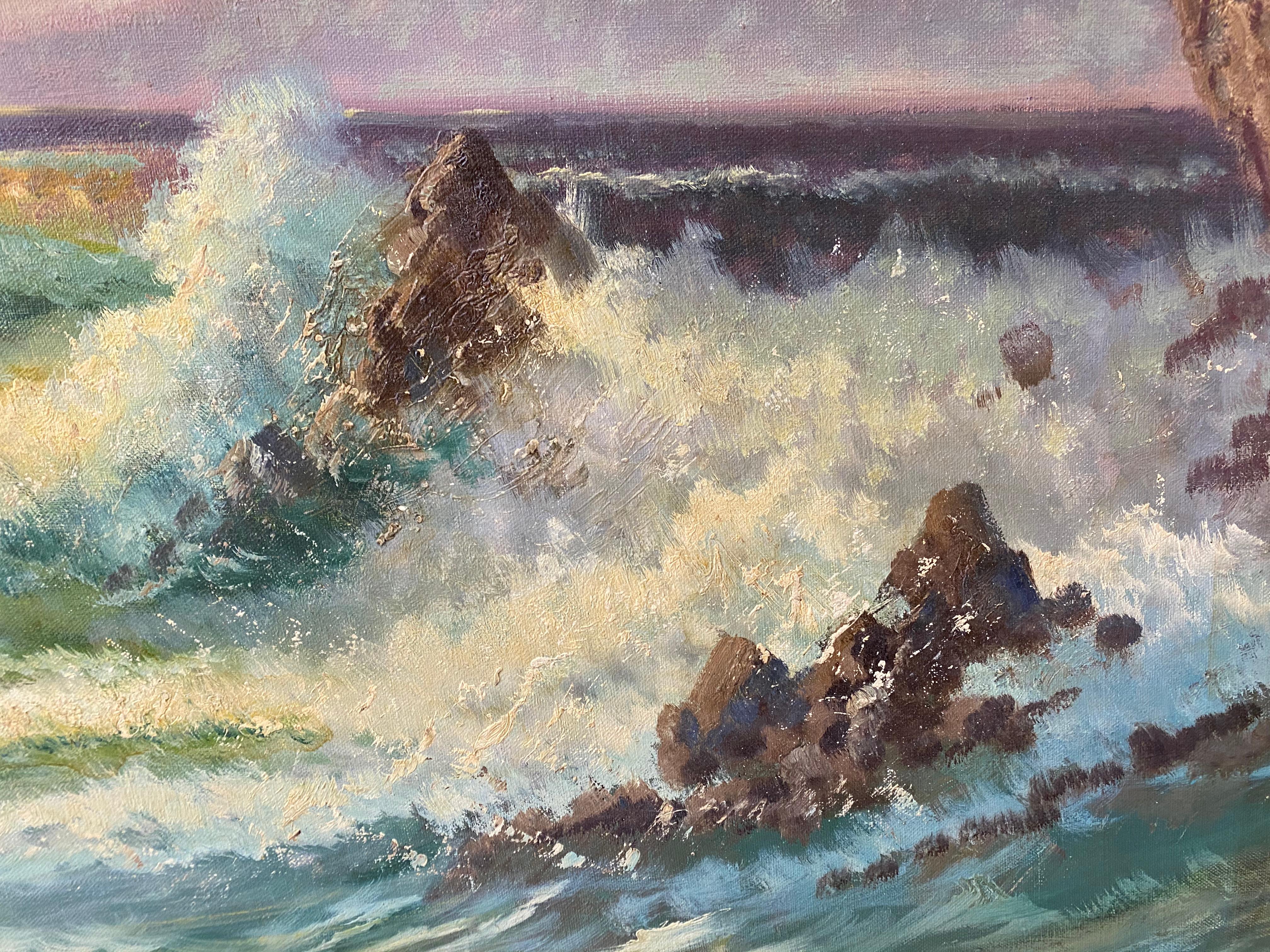 William DeShazo Coastal Landscape Oil Painting C.1970 5