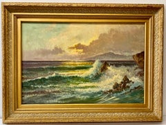 Vintage William DeShazo Coastal Landscape Oil Painting C.1970