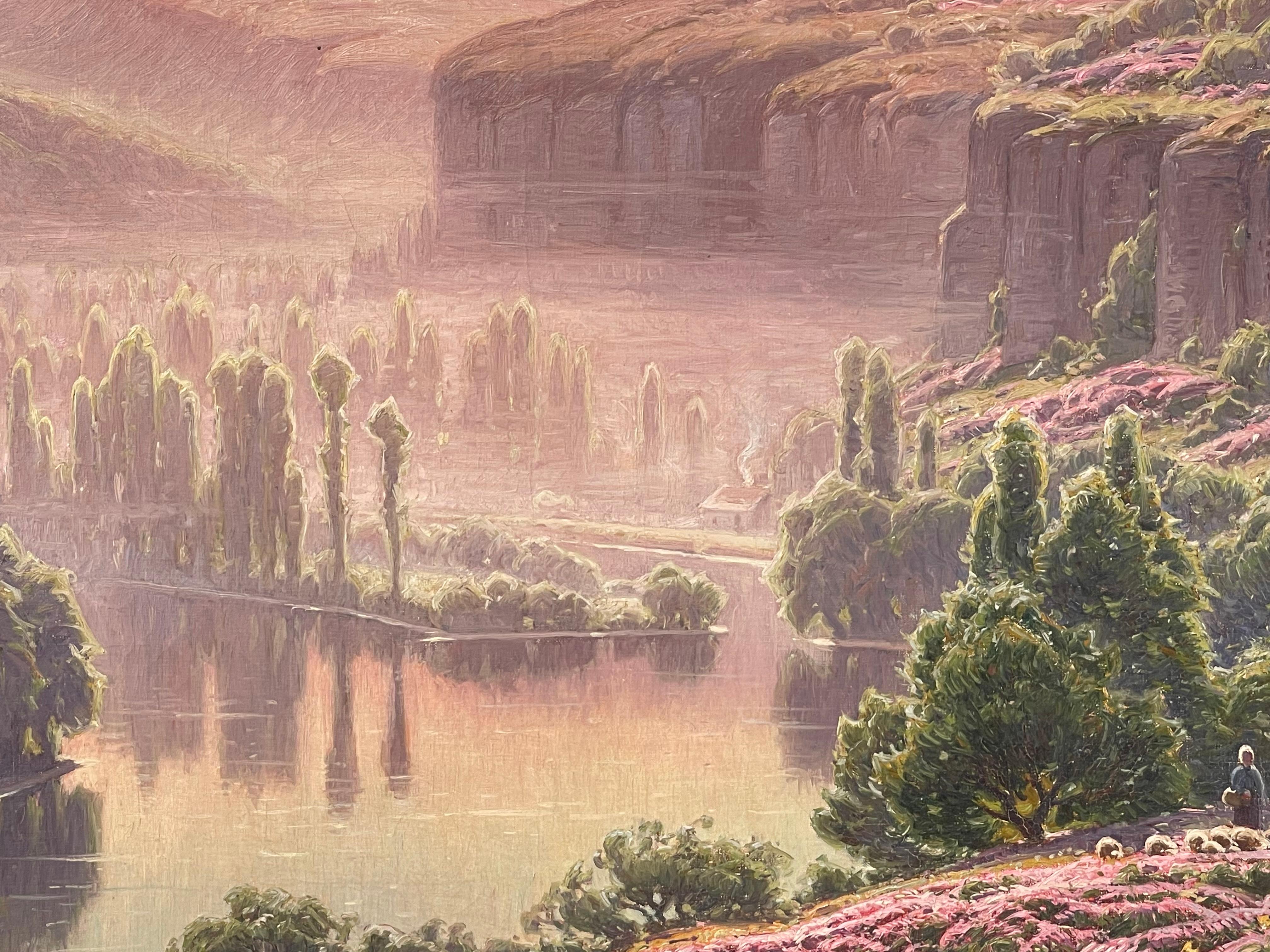 William Didier-Pouget - Morgennebel, blühendes Heidekraut - Dordogne-Tal (Französisch) im Angebot