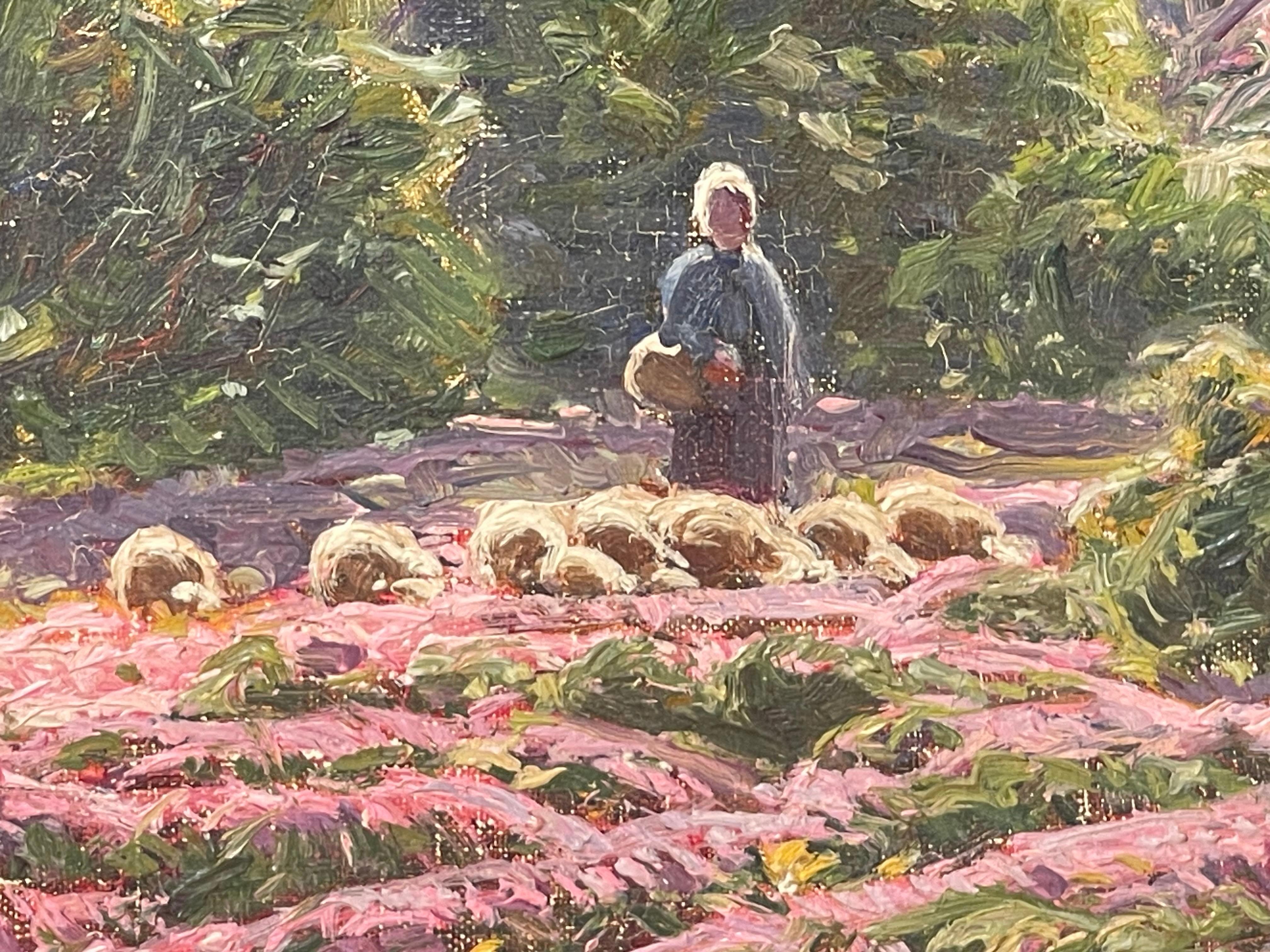 William Didier-Pouget - Morgennebel, blühendes Heidekraut - Dordogne-Tal im Angebot 1