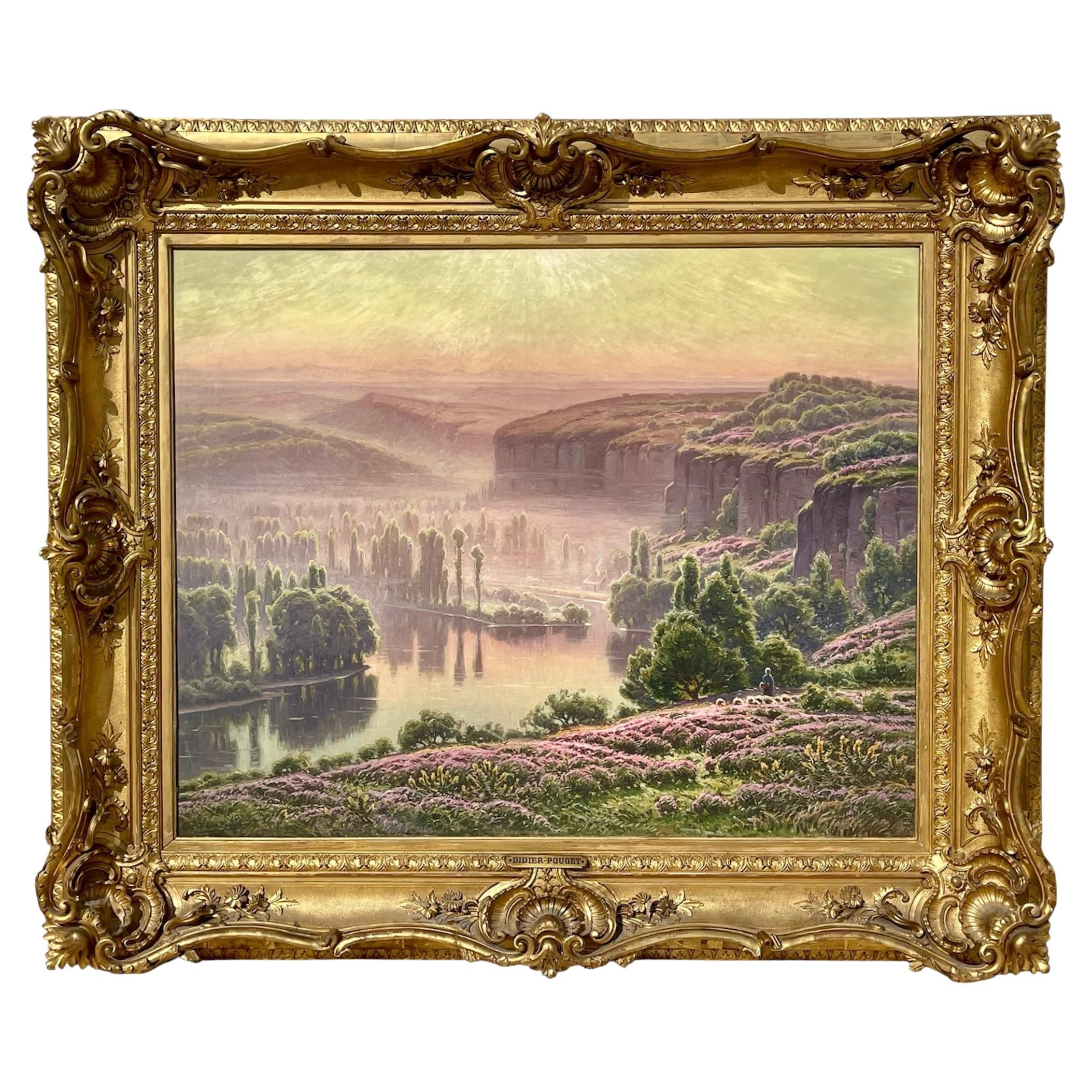 William Didier-Pouget - Morgennebel, blühendes Heidekraut - Dordogne-Tal im Angebot