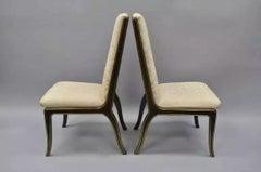 William Doezema Baker Mastercraft - Sedie da pranzo imbottite con intarsi in ottone - Coppia