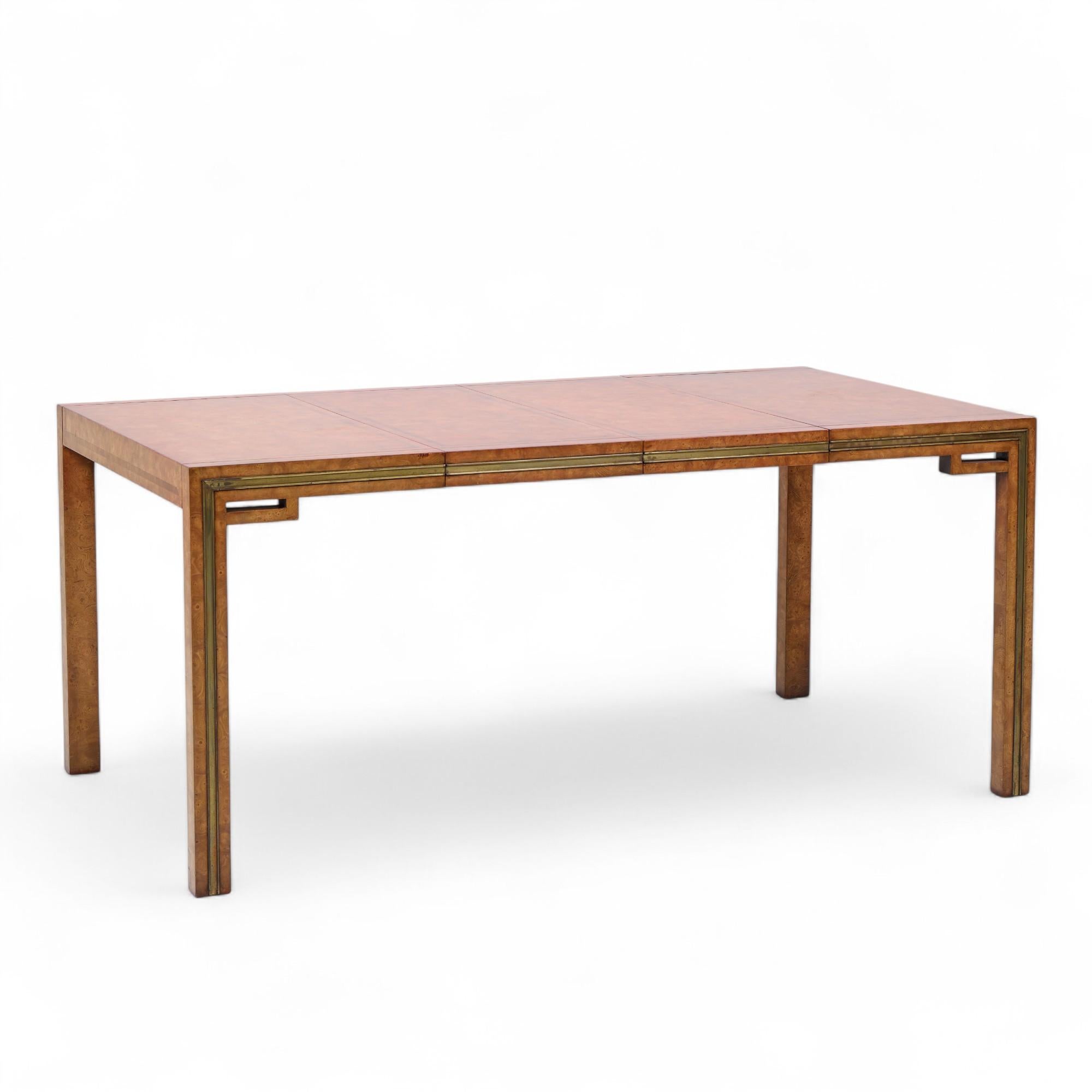 William Doezema pour Mastercraft Table de salle à manger en bois et laiton avec 3 abattants en vente 3