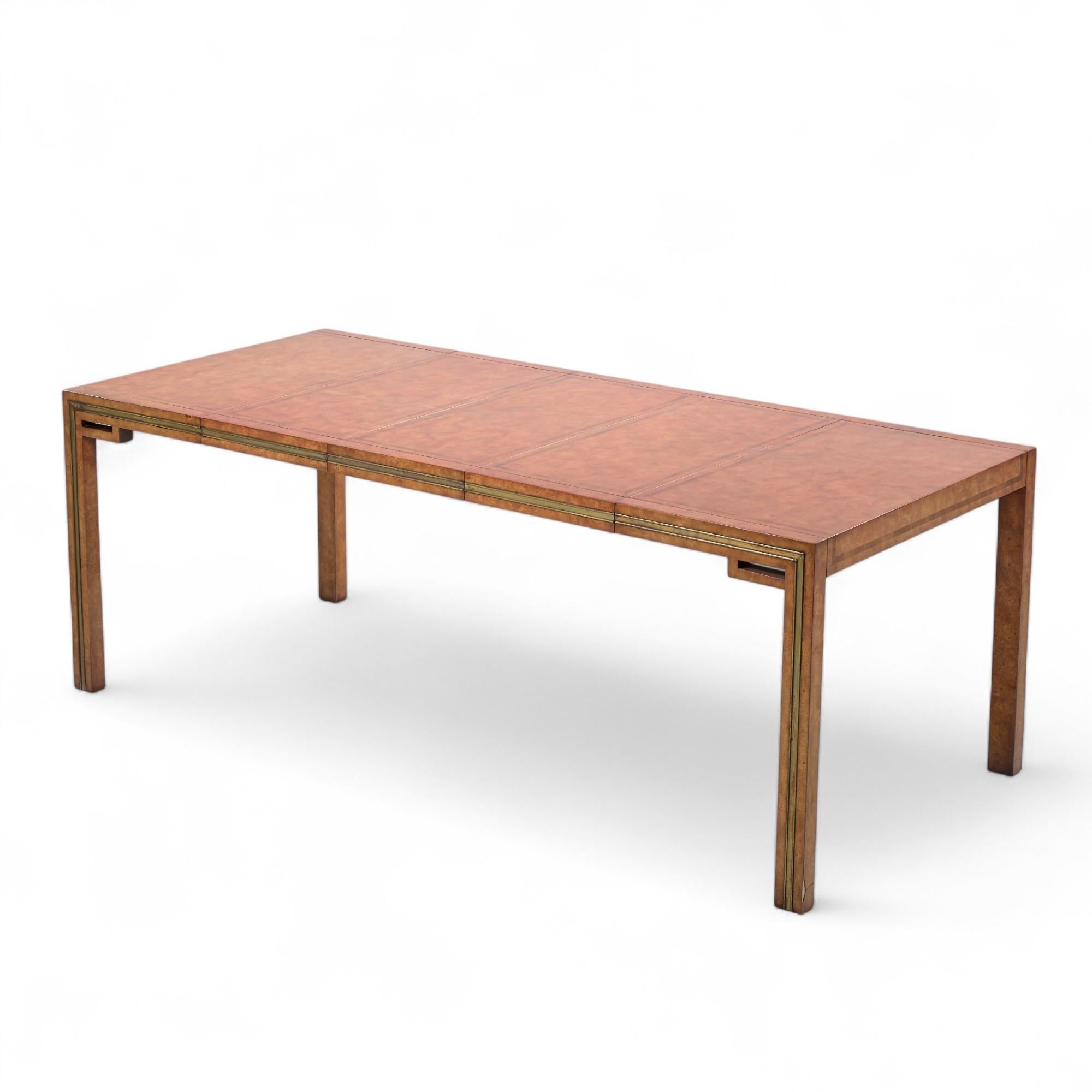 William Doezema pour Mastercraft Table de salle à manger en bois et laiton avec 3 abattants en vente 6