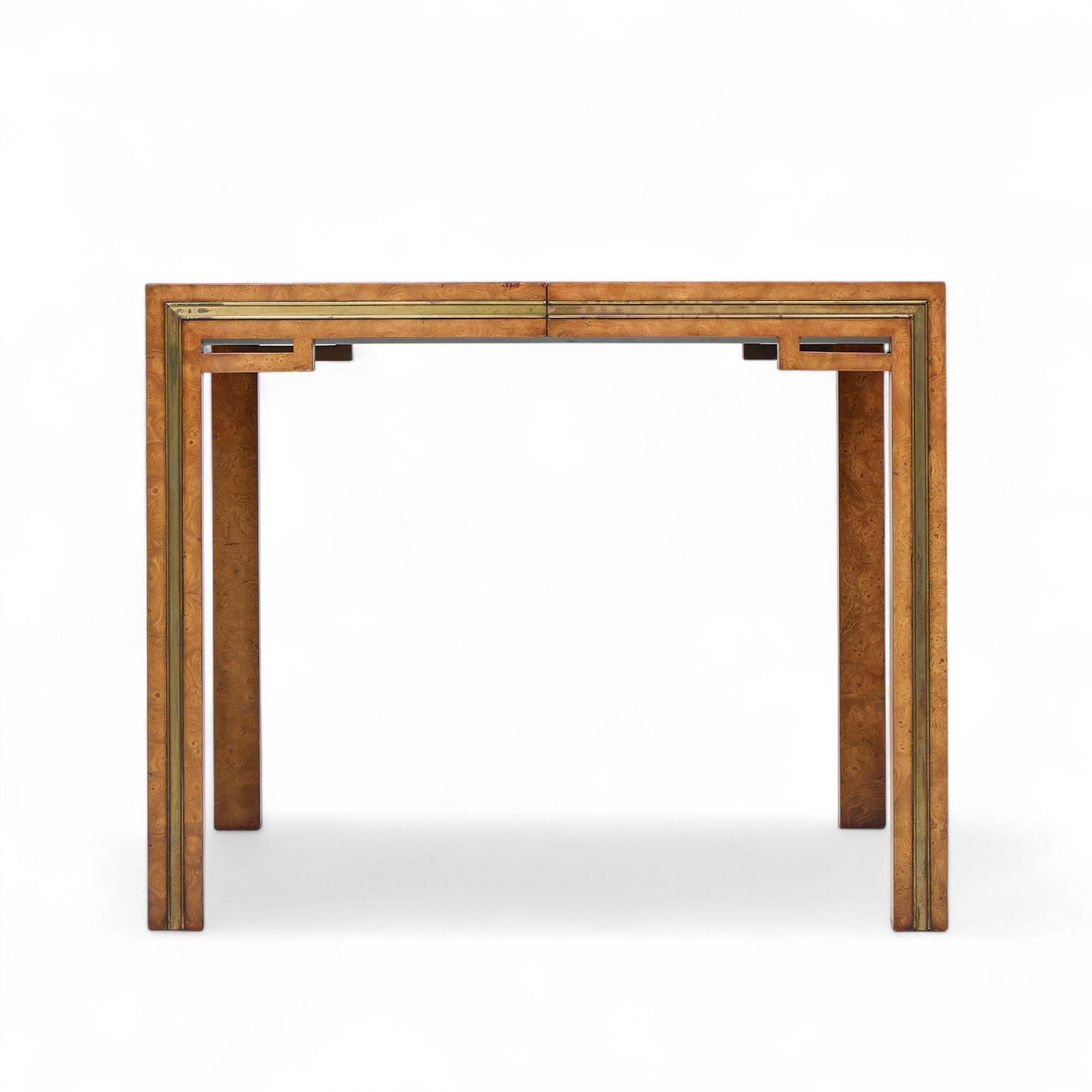 William Doezema pour Mastercraft Table de salle à manger en bois et laiton avec 3 abattants Bon état - En vente à Franklin Park, IL