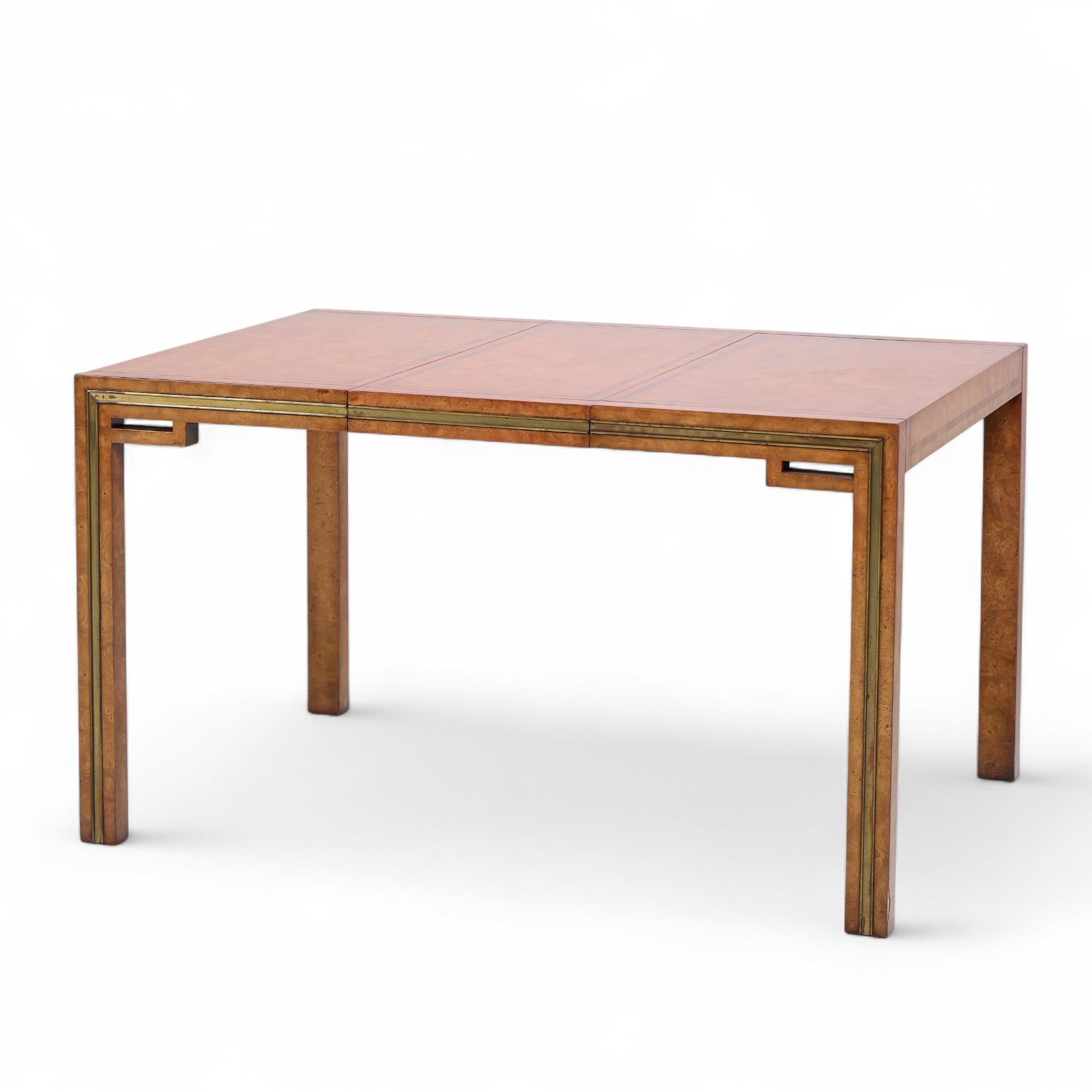 William Doezema pour Mastercraft Table de salle à manger en bois et laiton avec 3 abattants en vente 2