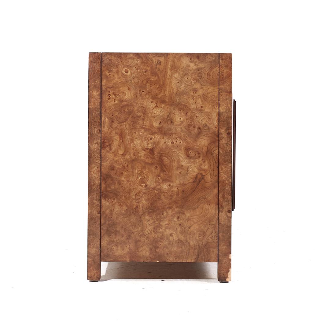 American William Doezema for Mastercraft Mid Century Burlwood and Brass Credenza For Sale
