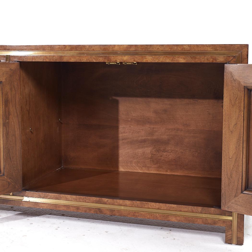 William Doezema for Mastercraft Mid Century Burlwood and Brass Credenza For Sale 2