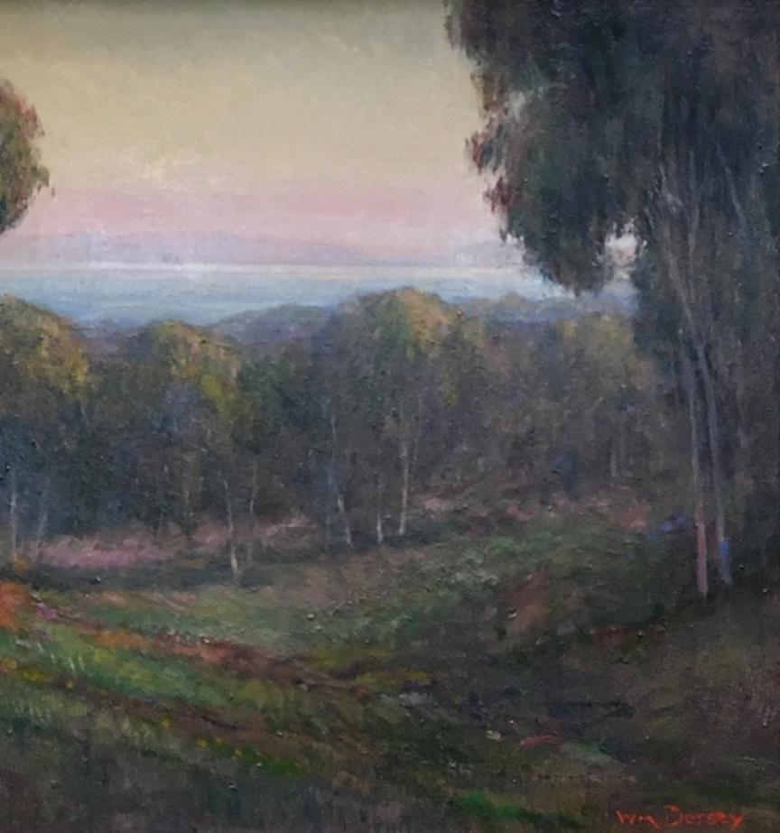 A Pastoral California Landscape by Artist William Dorsey in a Hand-Carved Frame For Sale 2