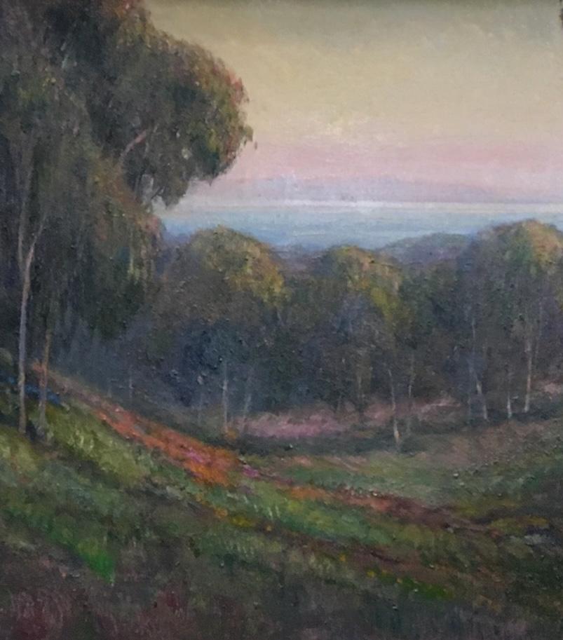 A Pastoral California Landscape by Artist William Dorsey in a Hand-Carved Frame For Sale 3